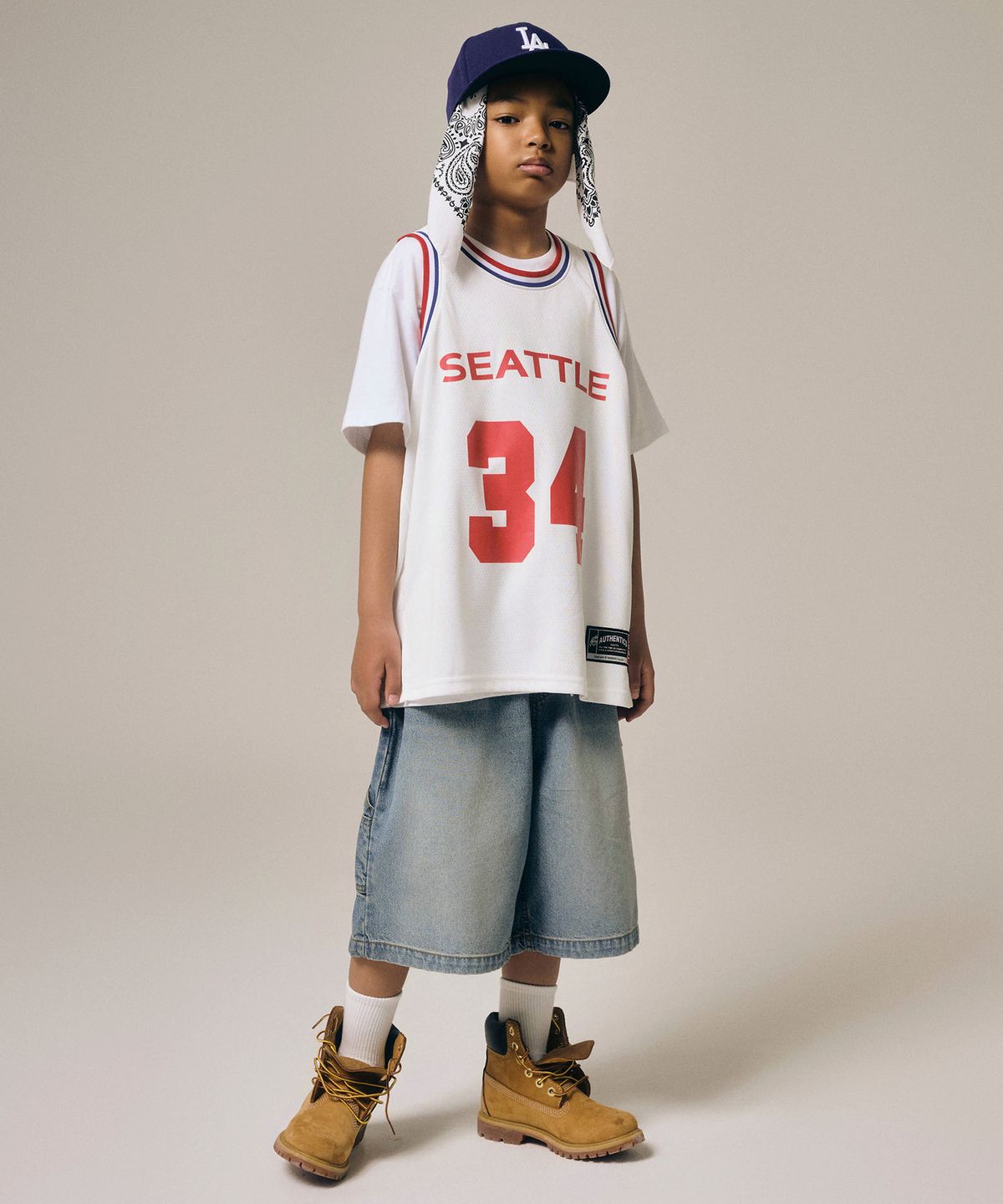 테이크이지 키즈(TAKEASY KIDS) 자이언트핏 카펜터 쇼츠 (인디고블루)