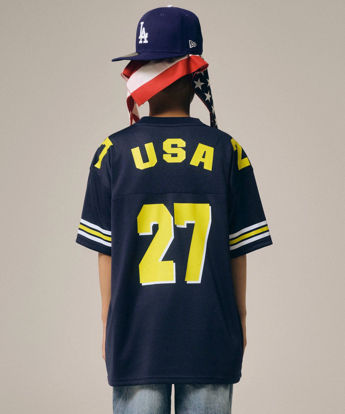 테이크이지 키즈(TAKEASY KIDS) 자이언트핏 USA 풋볼 저지 (네이비)