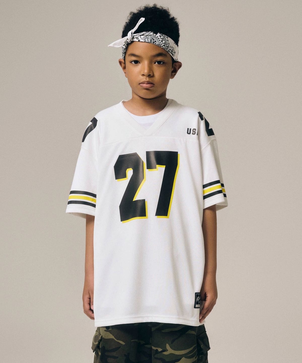 테이크이지 키즈(TAKEASY KIDS) 자이언트핏 USA 풋볼 저지 (화이트)