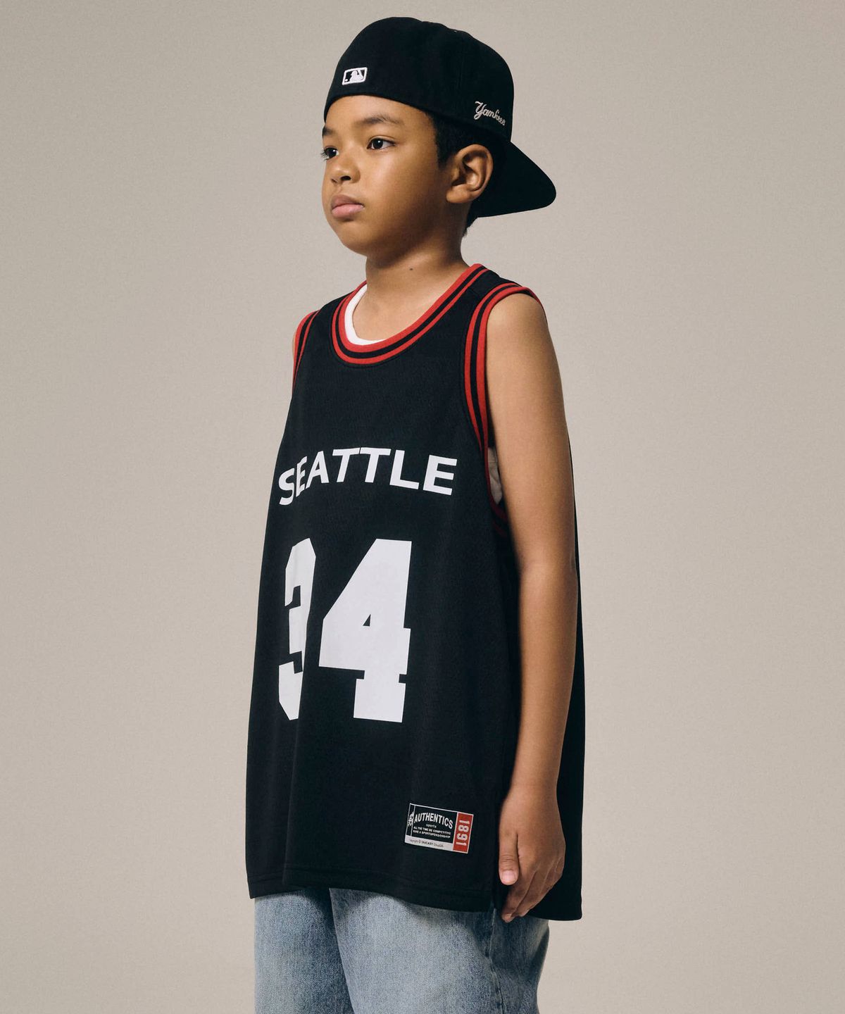 테이크이지 키즈(TAKEASY KIDS) 자이언트핏 바스켓볼 오버 저지 (블랙)