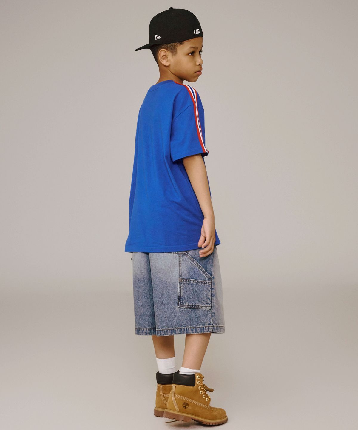 테이크이지 키즈(TAKEASY KIDS) 자이언트핏 크루 라인 티셔츠 (프렌치블루)