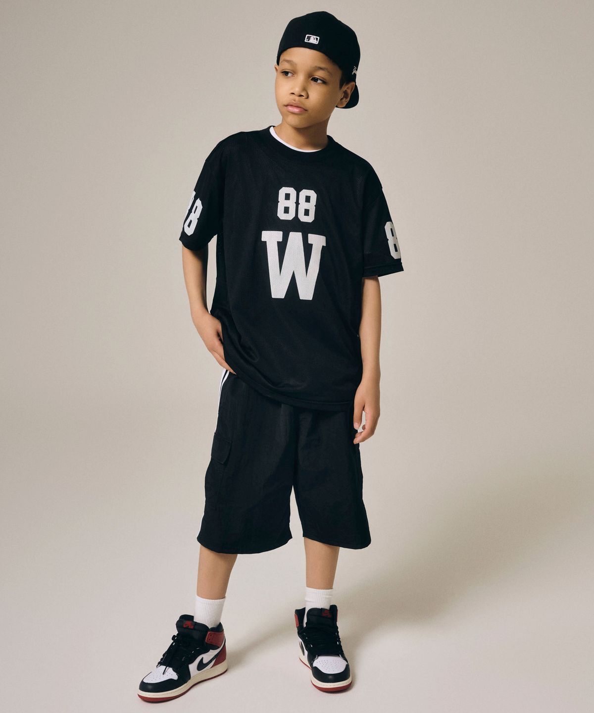 테이크이지 키즈(TAKEASY KIDS) 메쉬 풋볼 오버 저지 (블랙)