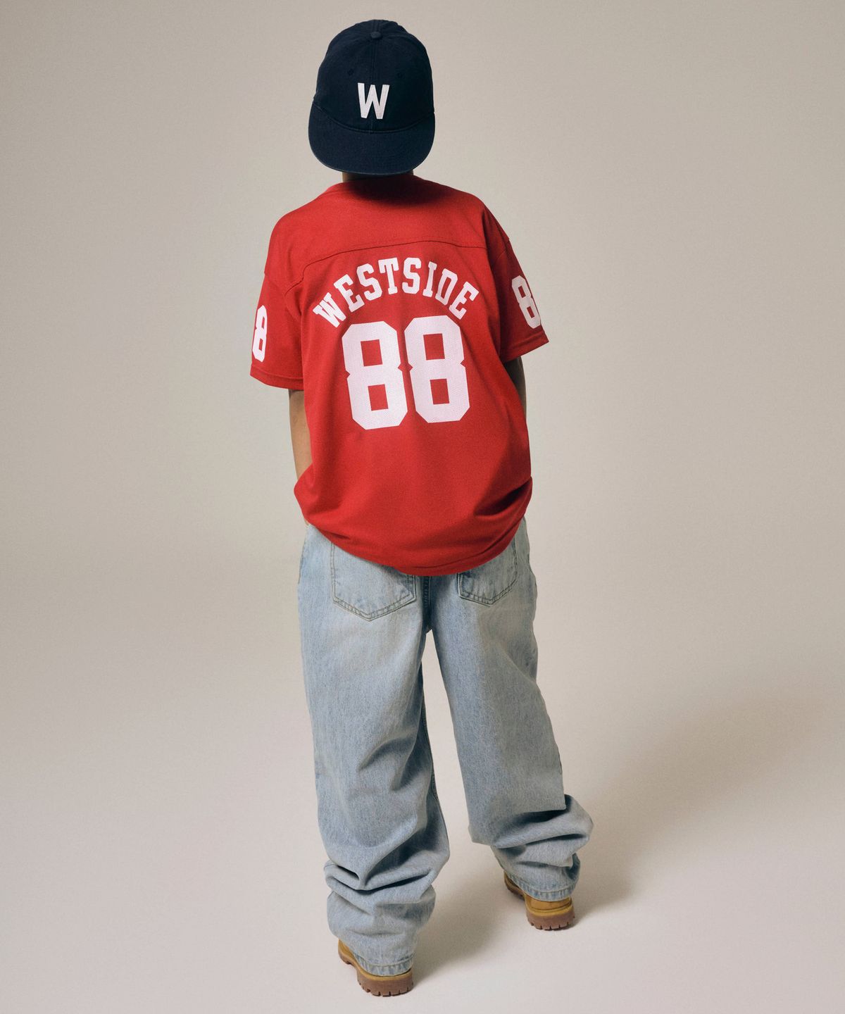 테이크이지 키즈(TAKEASY KIDS) 메쉬 풋볼 오버 저지 (레드)