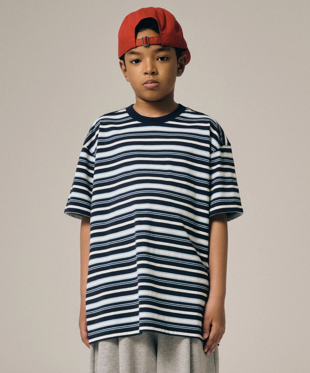테이크이지 키즈(TAKEASY KIDS) 멀티스트라이프 티셔츠 (네이비)