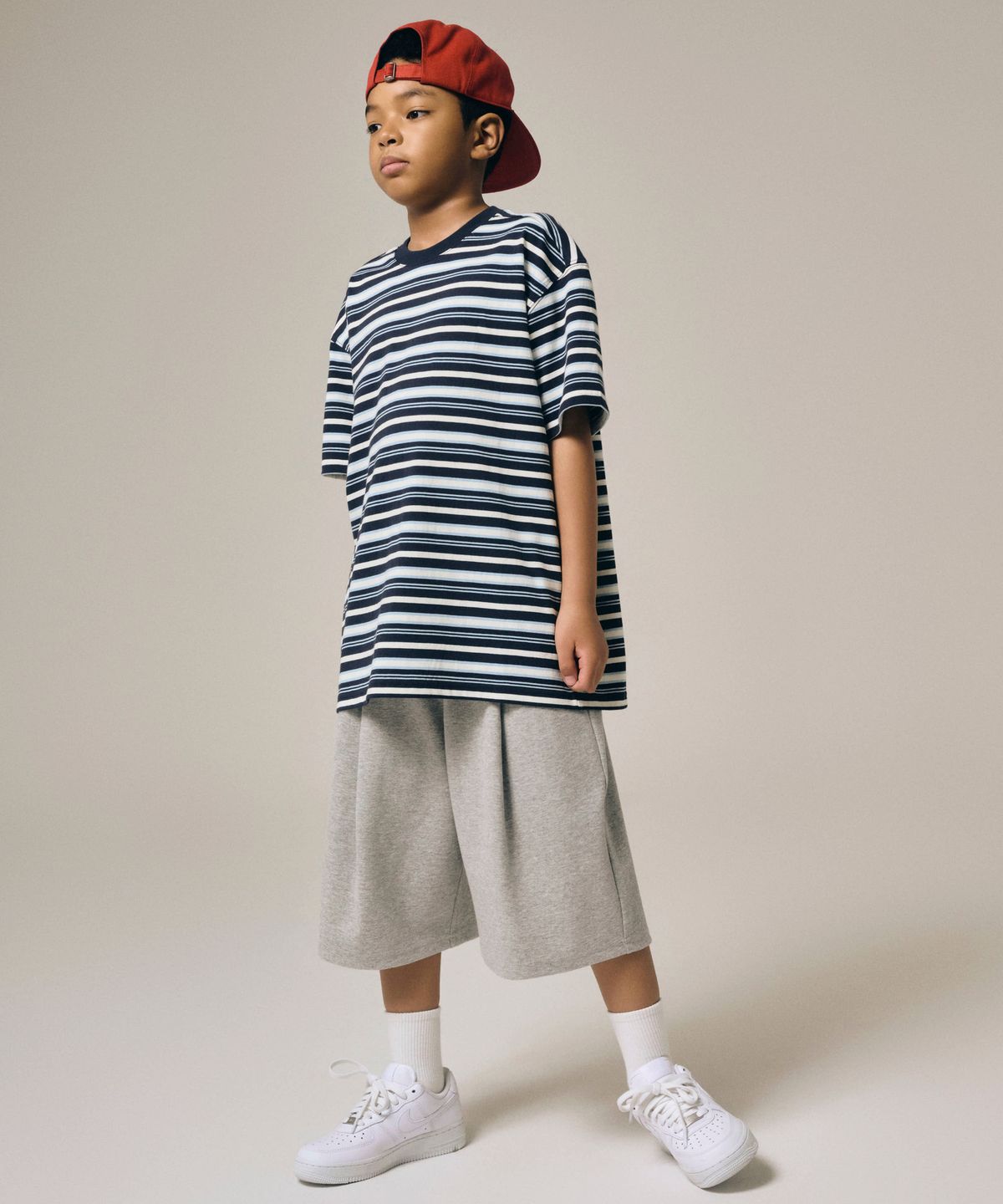 테이크이지 키즈(TAKEASY KIDS) 멀티스트라이프 티셔츠 (네이비)
