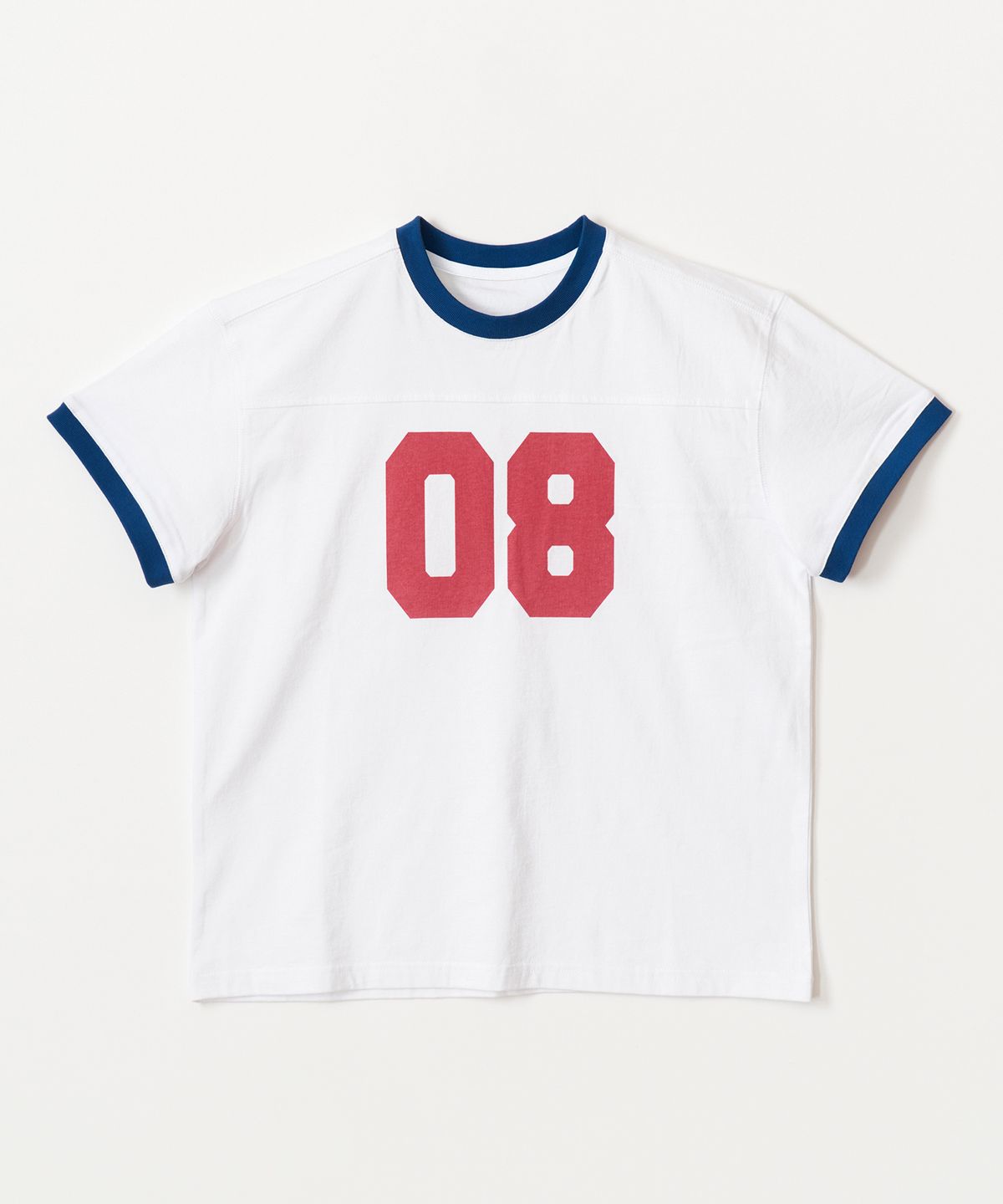 테이크이지 키즈(TAKEASY KIDS) 자이언트핏 링거 티셔츠 (화이트/배색네이비)