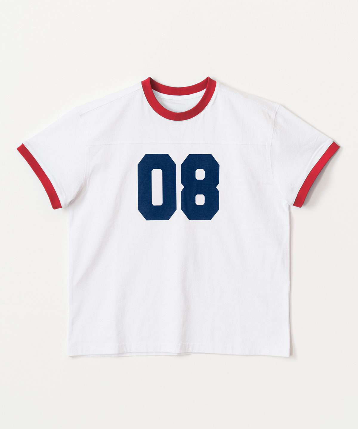 테이크이지 키즈(TAKEASY KIDS) 자이언트핏 링거 티셔츠 (화이트/배색레드)
