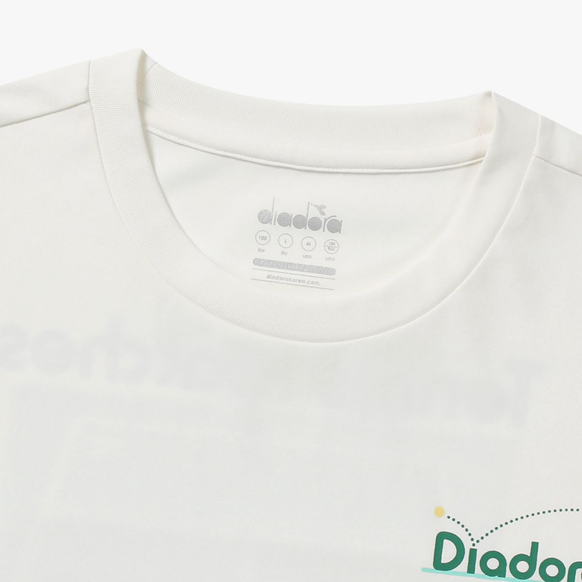 디아도라(diadora) AIRTEX 테니스코트 반팔 티셔츠 OFF WHITE