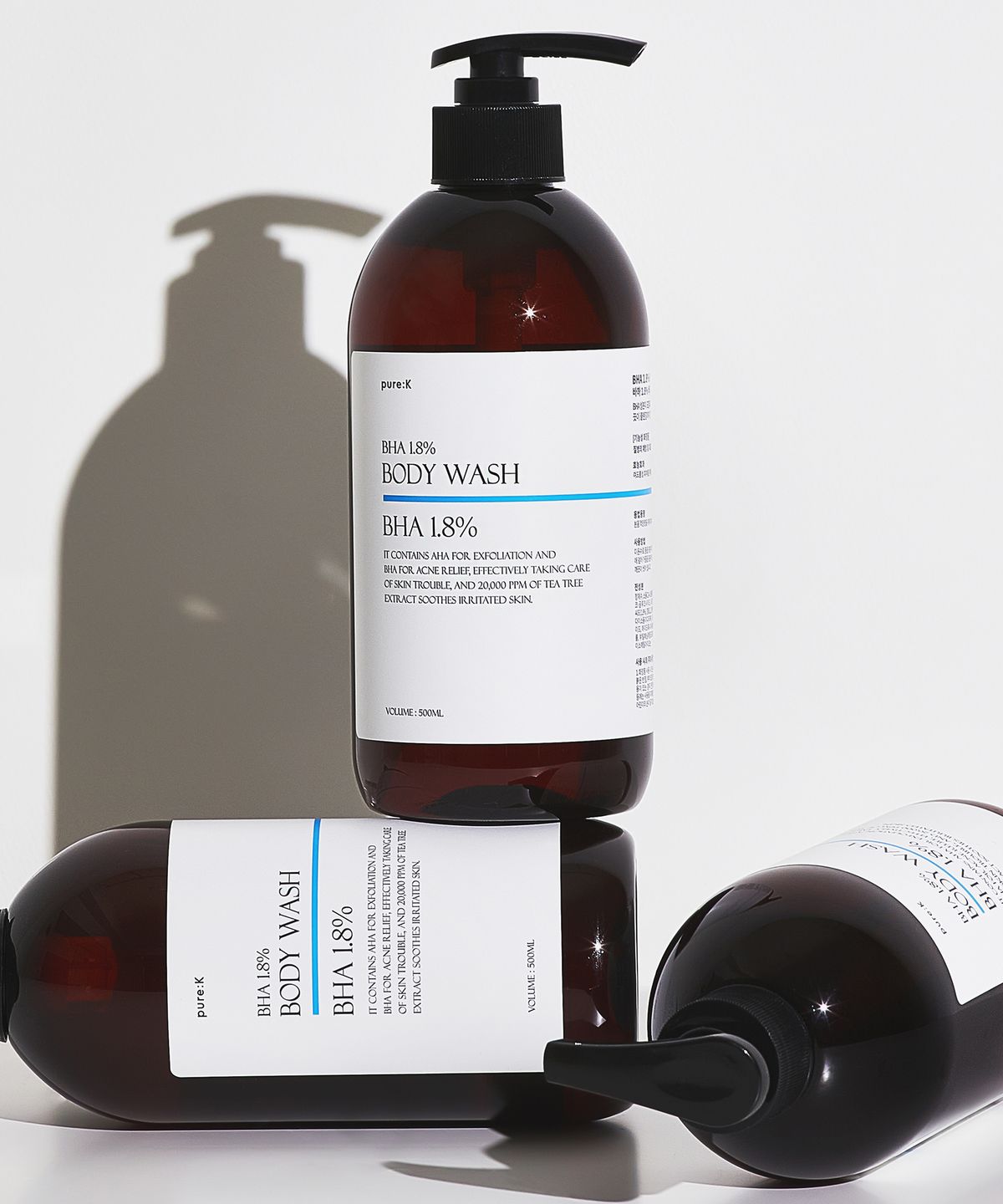퓨어케이(PURE K) BHA 1.8% 트러블 케어 바디워시 라임앤바질만다린 500ml