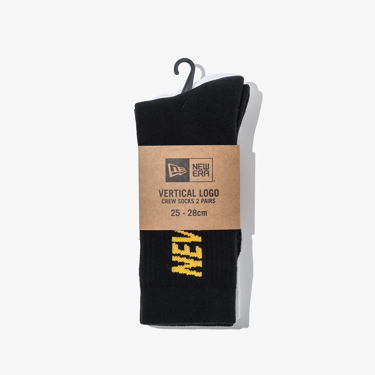 뉴에라(NEW ERA) 뉴에라 스크립트 크루 삭스 2팩 블랙/화이트 14475418