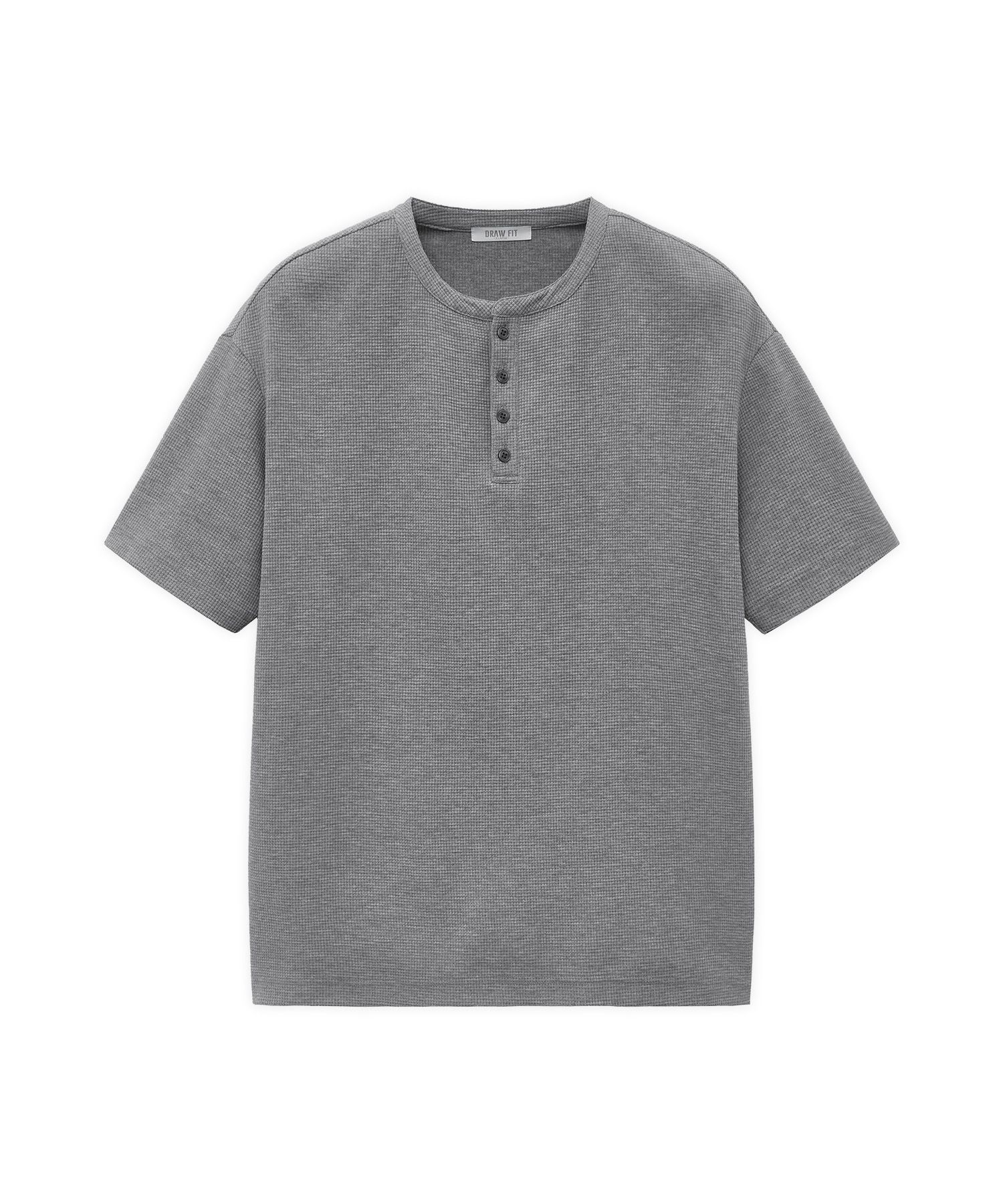 [DRAW FIT] WAFFLE HELYNECK HALF Tシャツ★3色 MUSINSA公式 | DRAW FIT Waffle Henley Neck Half T-Shirt [MELANGE]