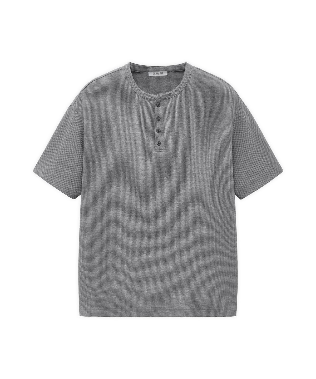 드로우핏(DRAW FIT) 와플 헨리넥 하프 티셔츠 [MELANGE]