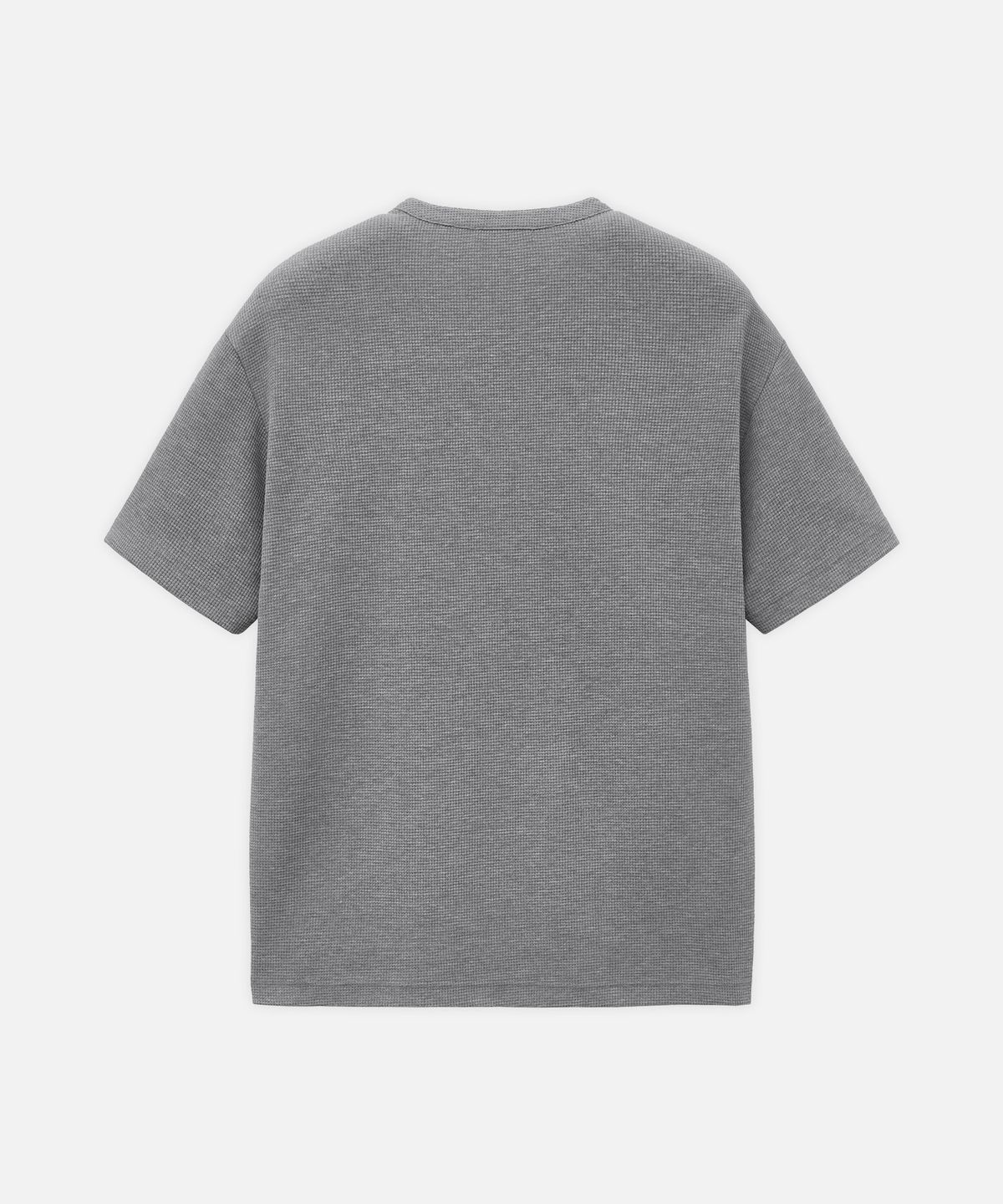 드로우핏(DRAW FIT) 와플 헨리넥 하프 티셔츠 [MELANGE]