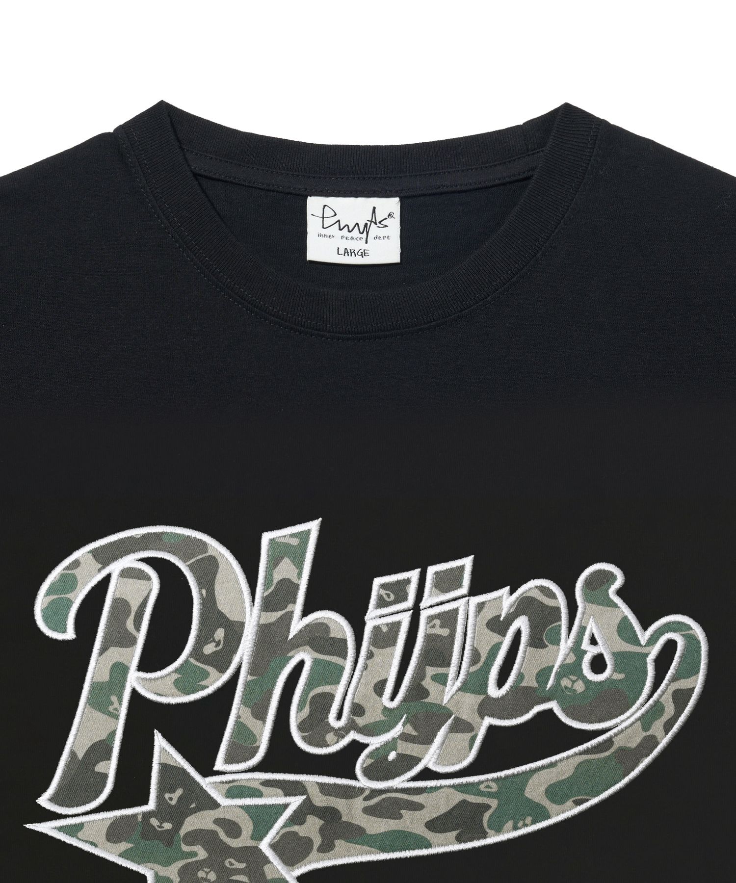 MUSINSA | PHYPS Check Startail Logo Short Sleeve T-shirt_Camo