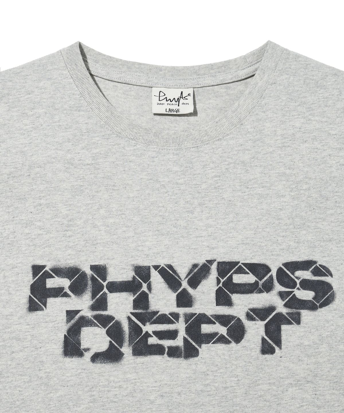 피지컬 디파트먼트(PHYSICAL DEPARTMENT) 타이포 스프레이 반팔티셔츠_그레이