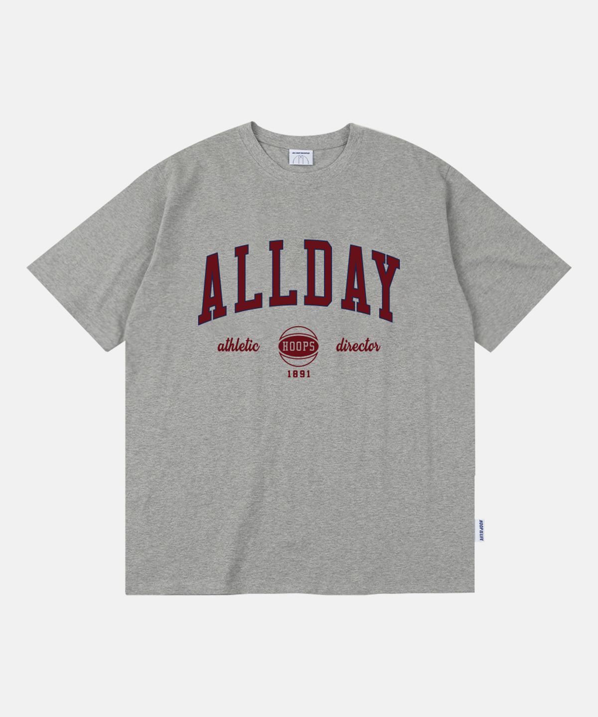 올데이훕스(ALL DAY HOOPS) 올데이 아치로고 반팔티 멜란지그레이