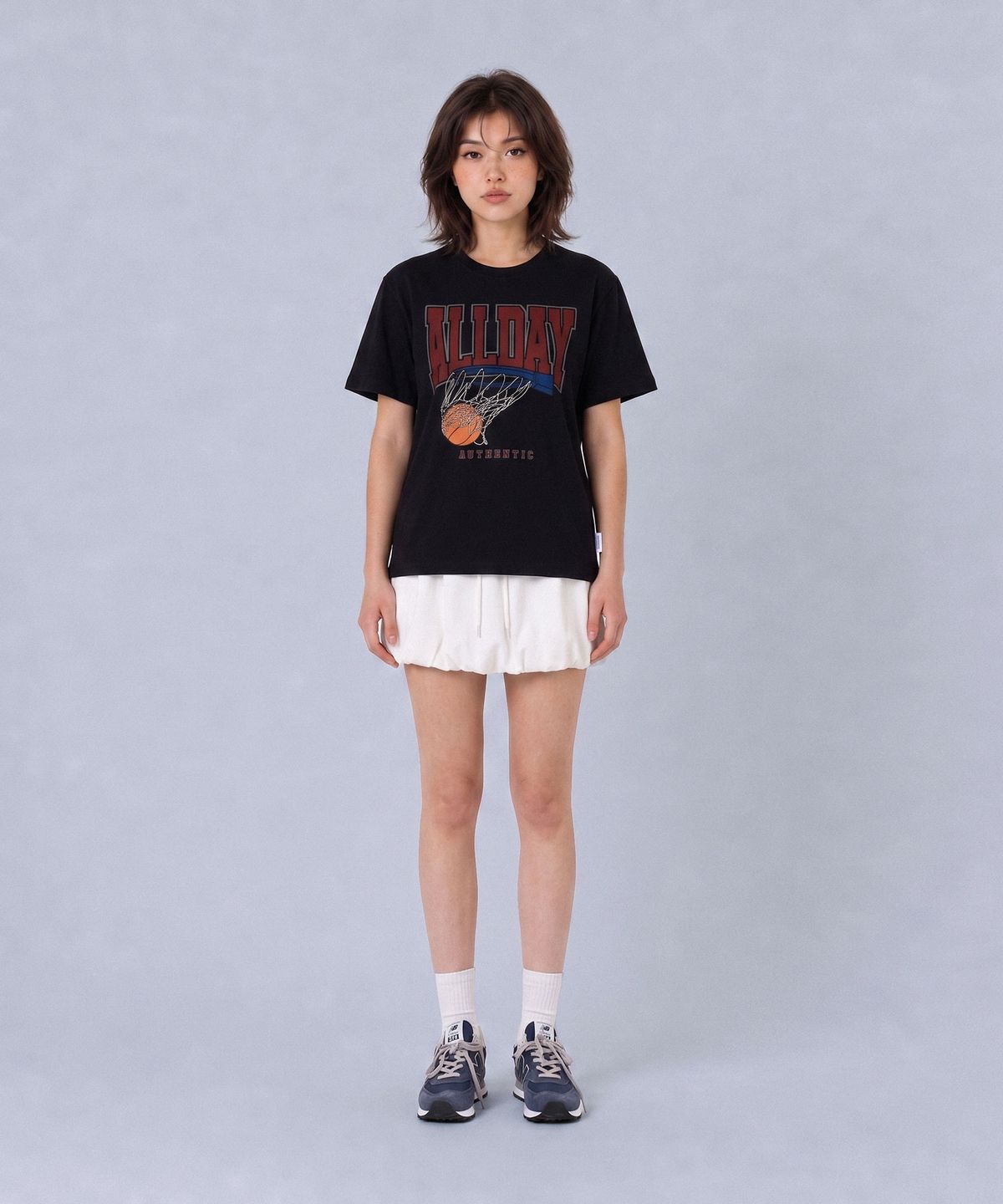 올데이훕스(ALL DAY HOOPS) 올데이 빅로고 반팔티 블랙