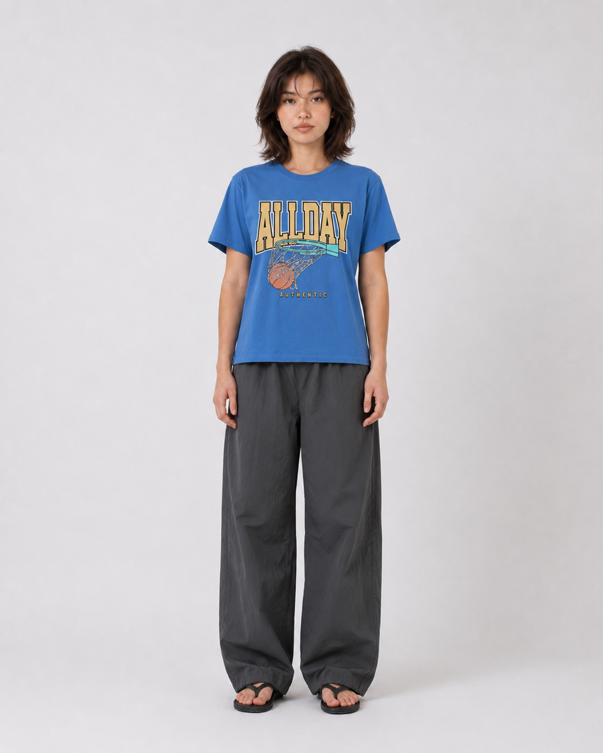 올데이훕스(ALL DAY HOOPS) 올데이 빅로고 반팔티 블루