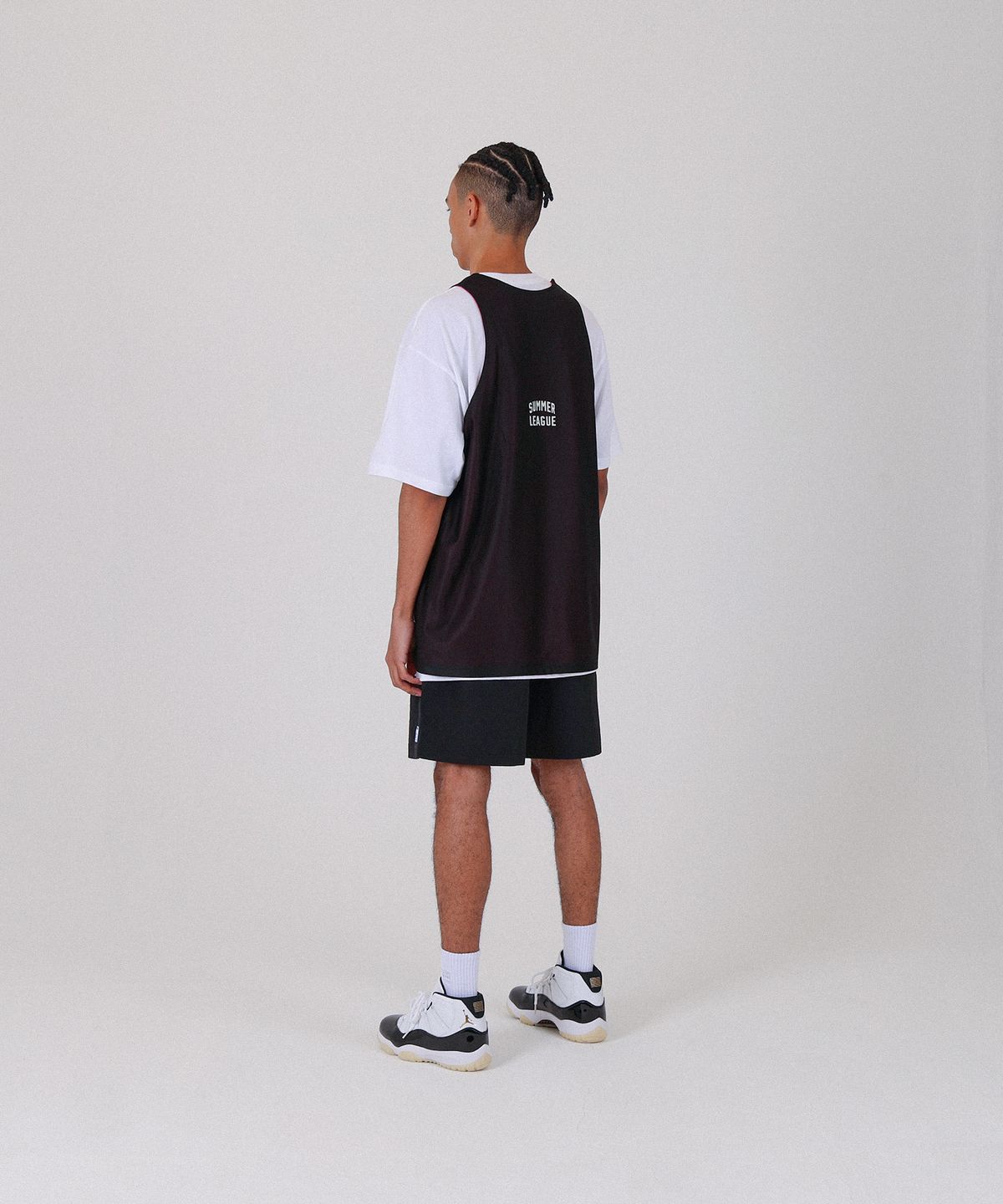 올데이훕스(ALL DAY HOOPS) ADH 아치로고 클래식 양면져지 [블랙/딥레드]