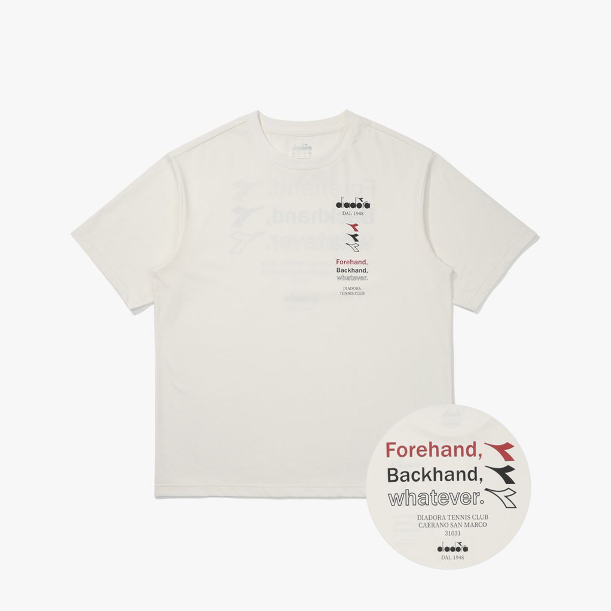 디아도라(diadora) AIRTEX 레터링 반팔 티셔츠 OFF WHITE