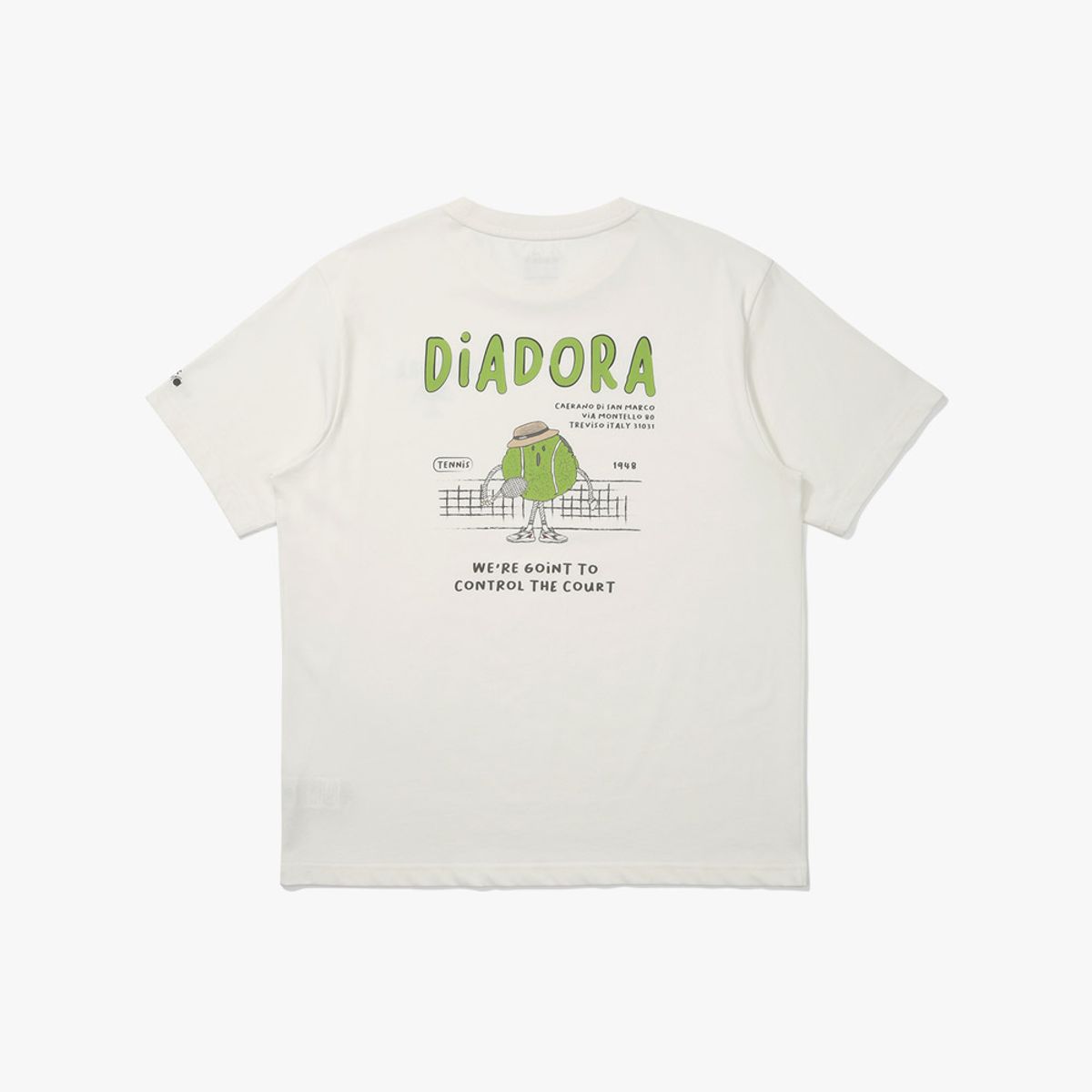 디아도라(diadora) 테니스볼 그래픽 반팔 티셔츠 OFF WHITE