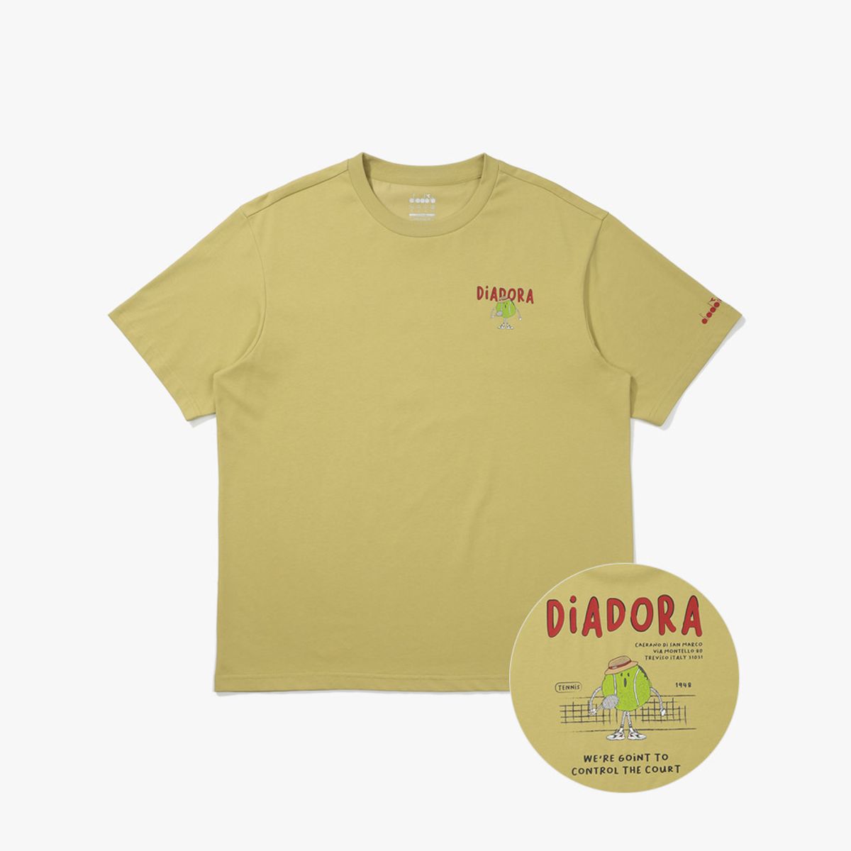 디아도라(diadora) 테니스볼 그래픽 반팔 티셔츠 YELLOW