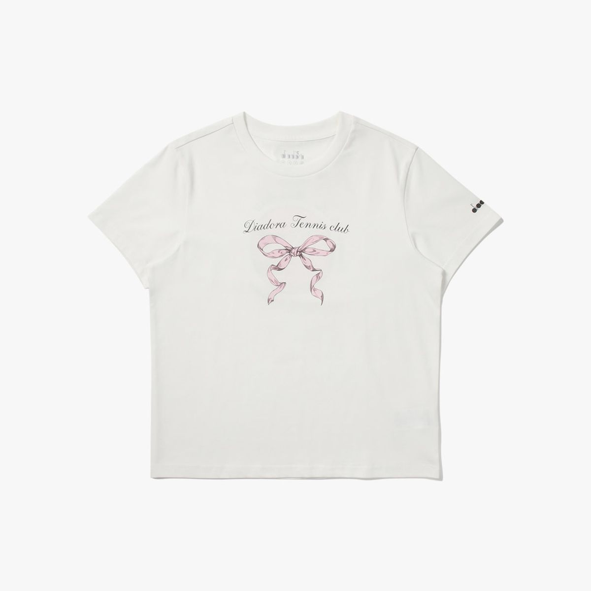 디아도라(diadora) 테니스 리본 그래픽 반팔 티셔츠 OFF WHITE