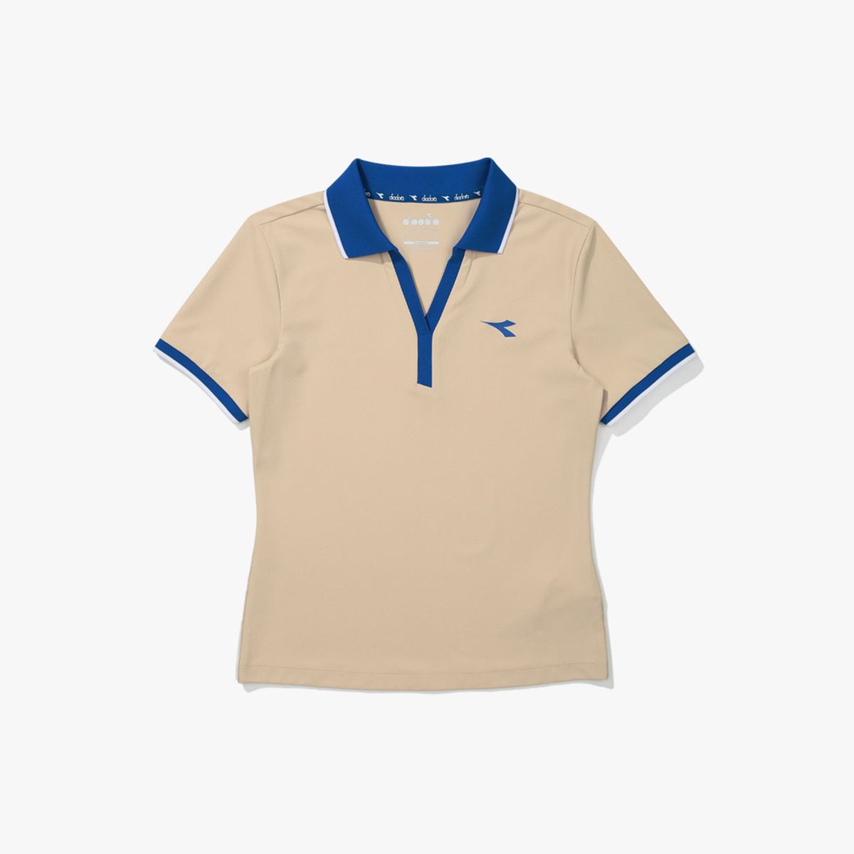 디아도라(diadora) 클래식 테니스 카라 반팔 티셔츠 우먼 BEIGE