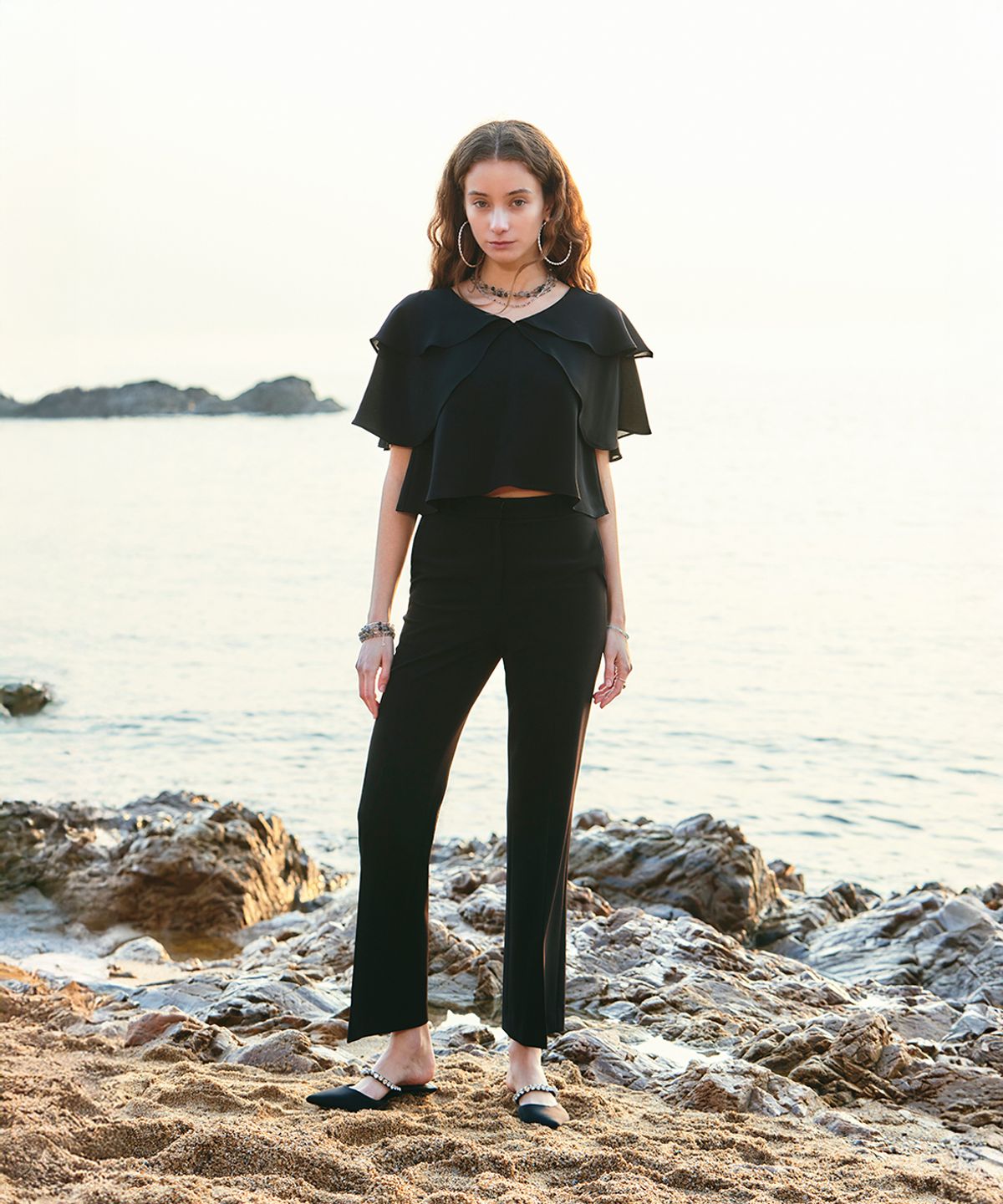 아이스가든에이오공팔(ICE GARDEN A.508) Scarf Detail Blouse_Black