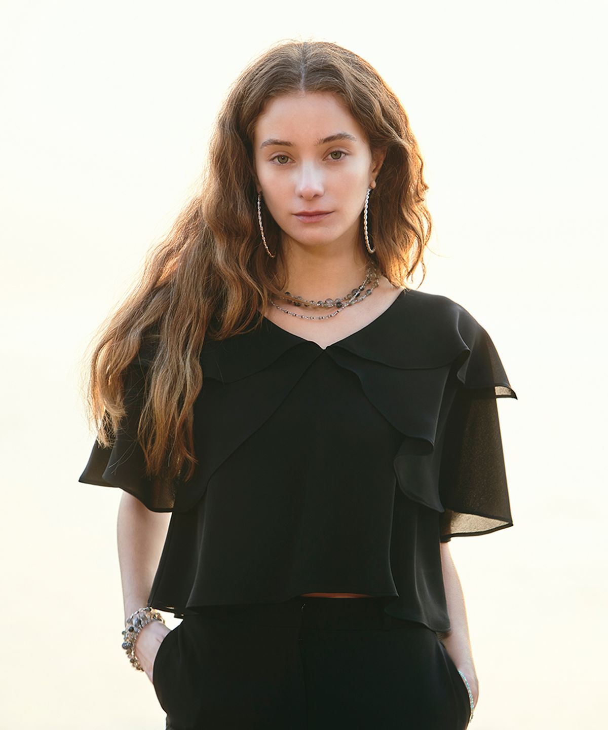아이스가든에이오공팔(ICE GARDEN A.508) Scarf Detail Blouse_Black