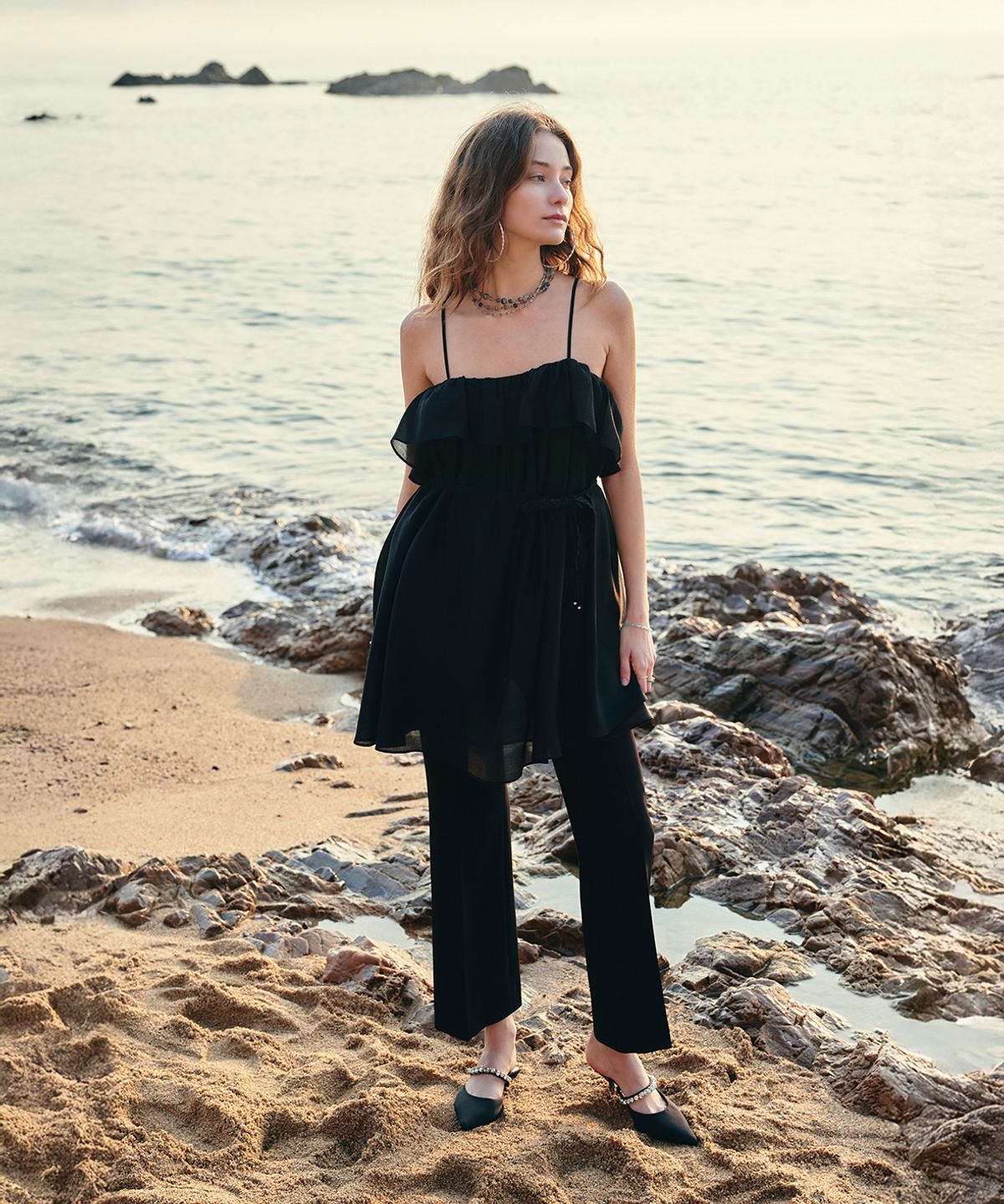 아이스가든에이오공팔(ICE GARDEN A.508) Ruffle Tea Dress_Black