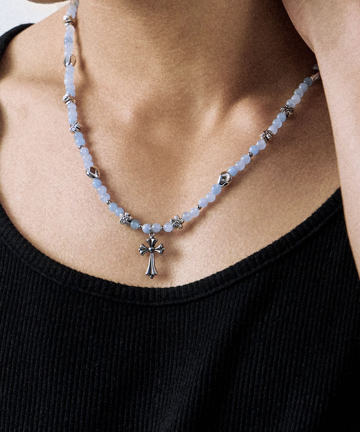 네이키드블러드(NAKEDBLOOD) [HANDMADE] BLUE ANGEL Beads Necklace