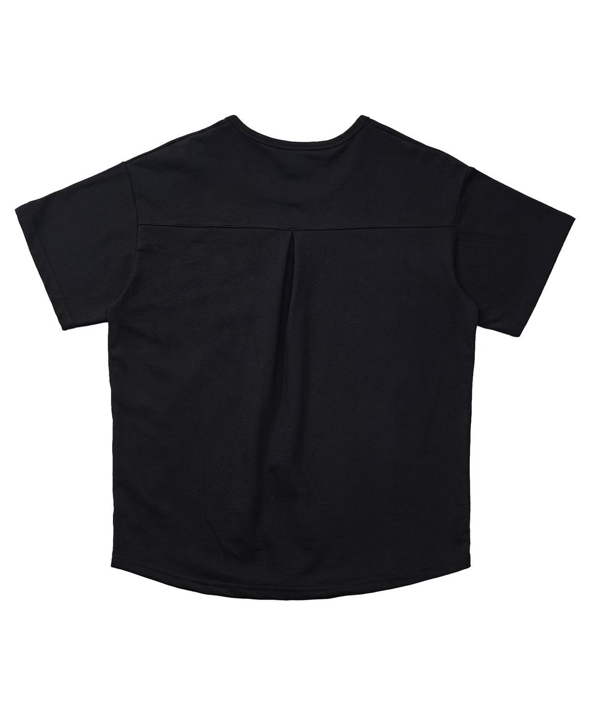 어낫띵(A NOTHING) ESSENTIAL PLEAT U-NECK 1/2 TEE (Black)