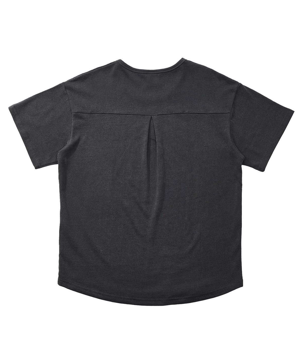어낫띵(A NOTHING) ESSENTIAL PLEAT U-NECK 1/2 TEE (Charcoal)