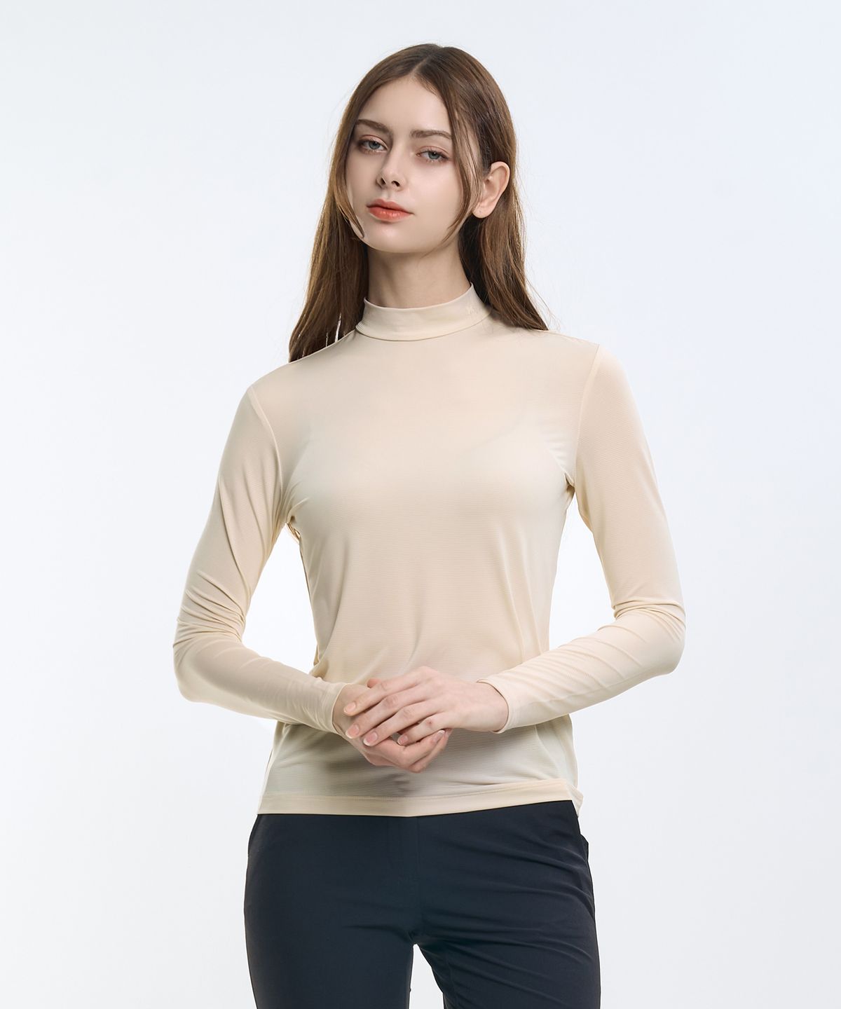 투엘라(2ELA) 썸머팝 여성 폴리냉감 스트라이프 반목 긴팔 티셔츠 3 Colors
