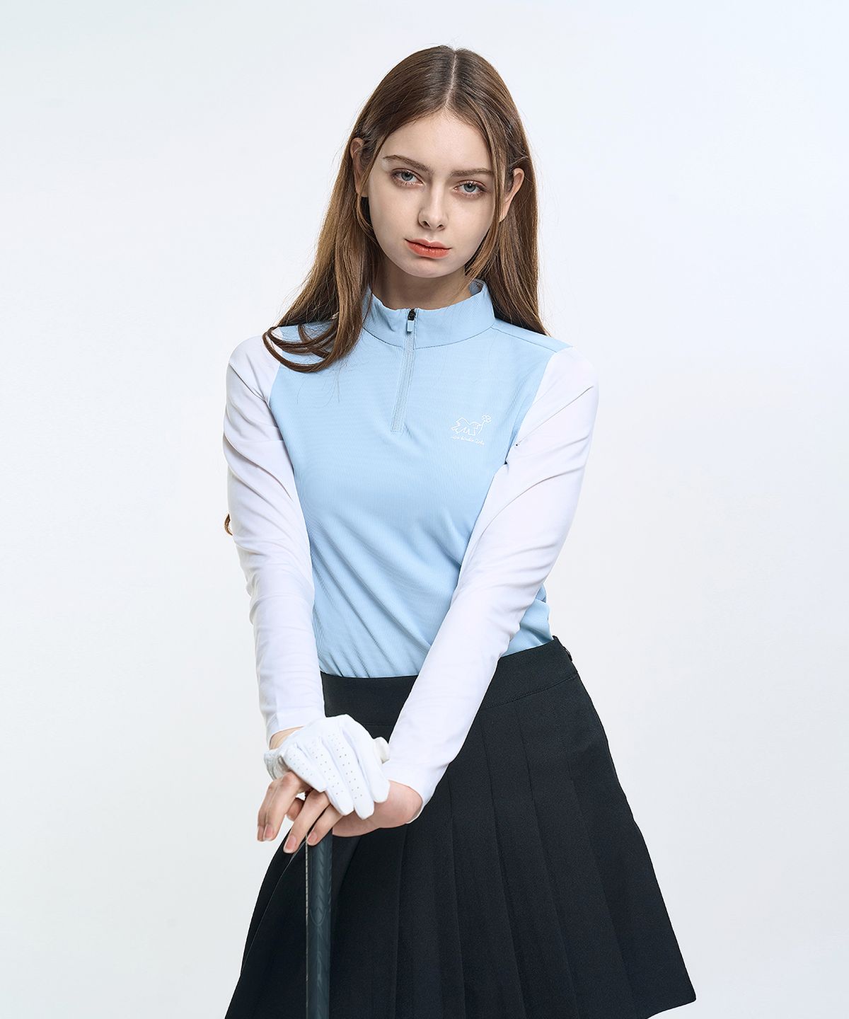 투엘라(2ELA) 화이트쿨 여성 소매배색 긴팔 집업 티셔츠(M6ST02) 4 Colors