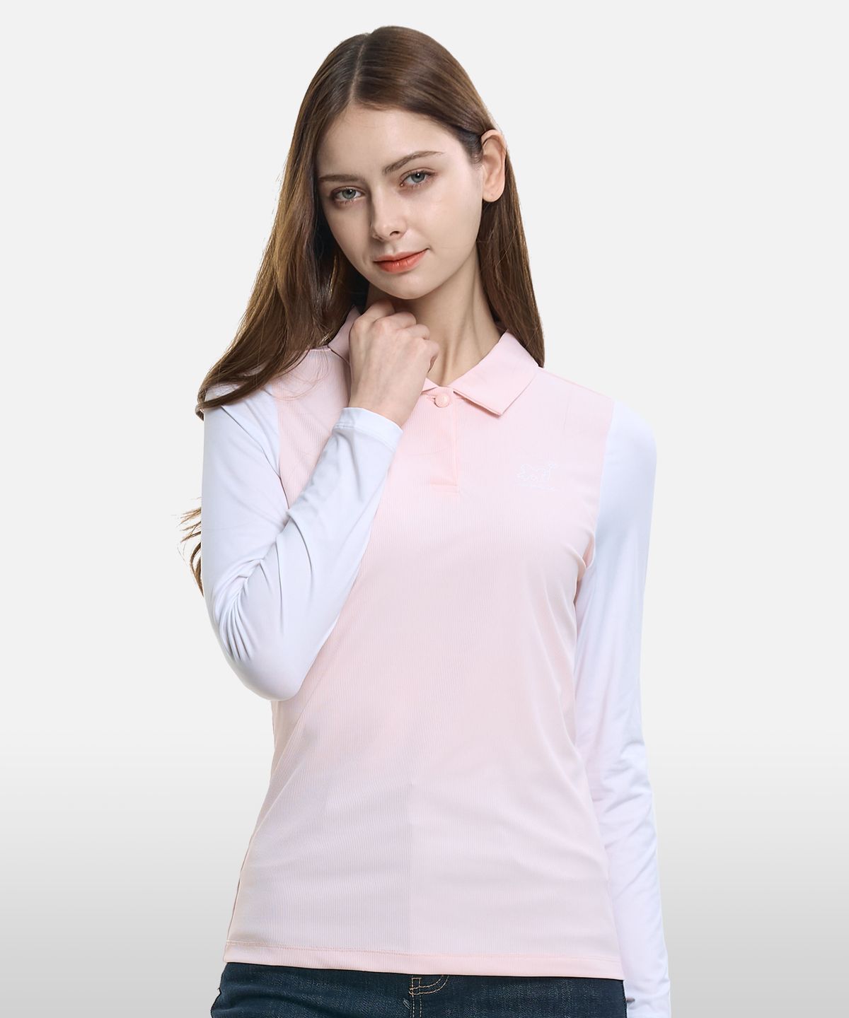 투엘라(2ELA) 러블리샷 여성 소매배색 긴팔 카라 티셔츠(M6ST01) 4 Colors