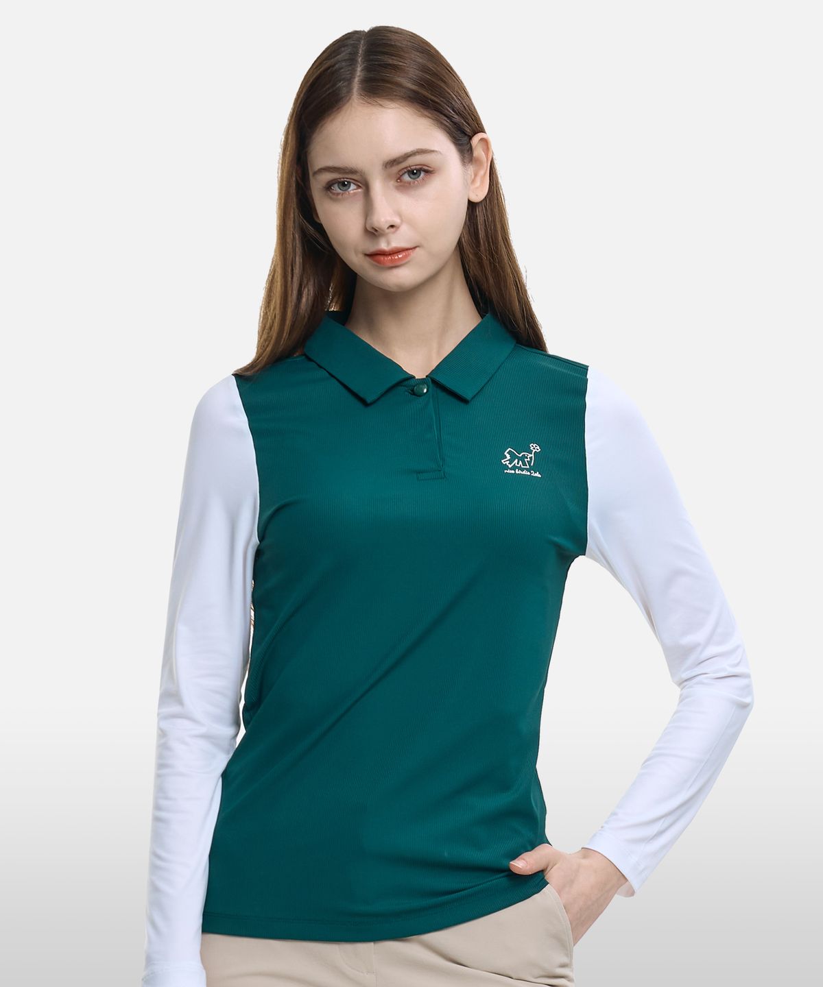 투엘라(2ELA) 러블리샷 여성 소매배색 긴팔 카라 티셔츠(M6ST01) 4 Colors