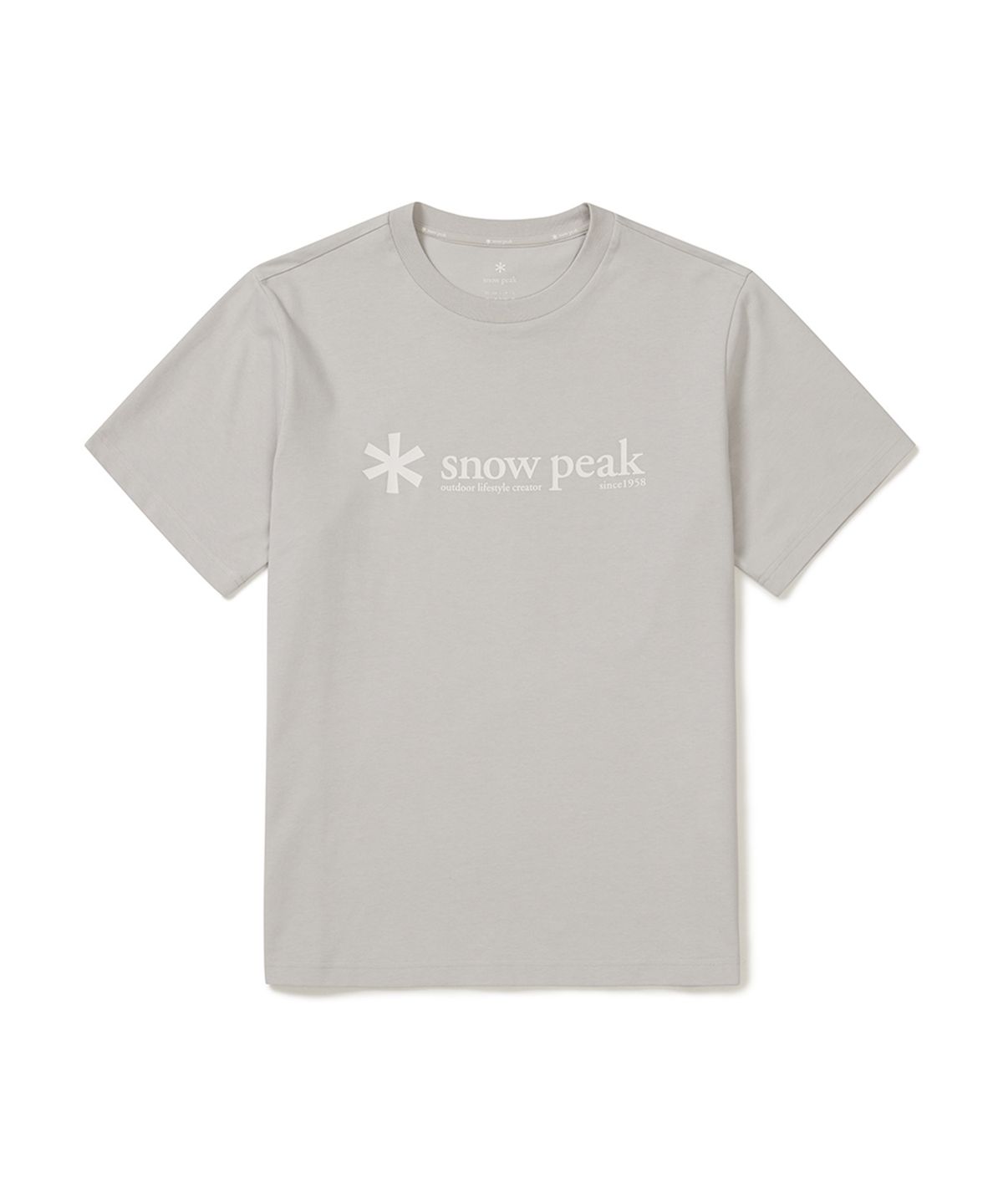 스노우피크 어패럴(SNOWPEAK APPAREL) 아스킨 빅로고 반팔 티셔츠 (S25MUFTS67) Ice Gray