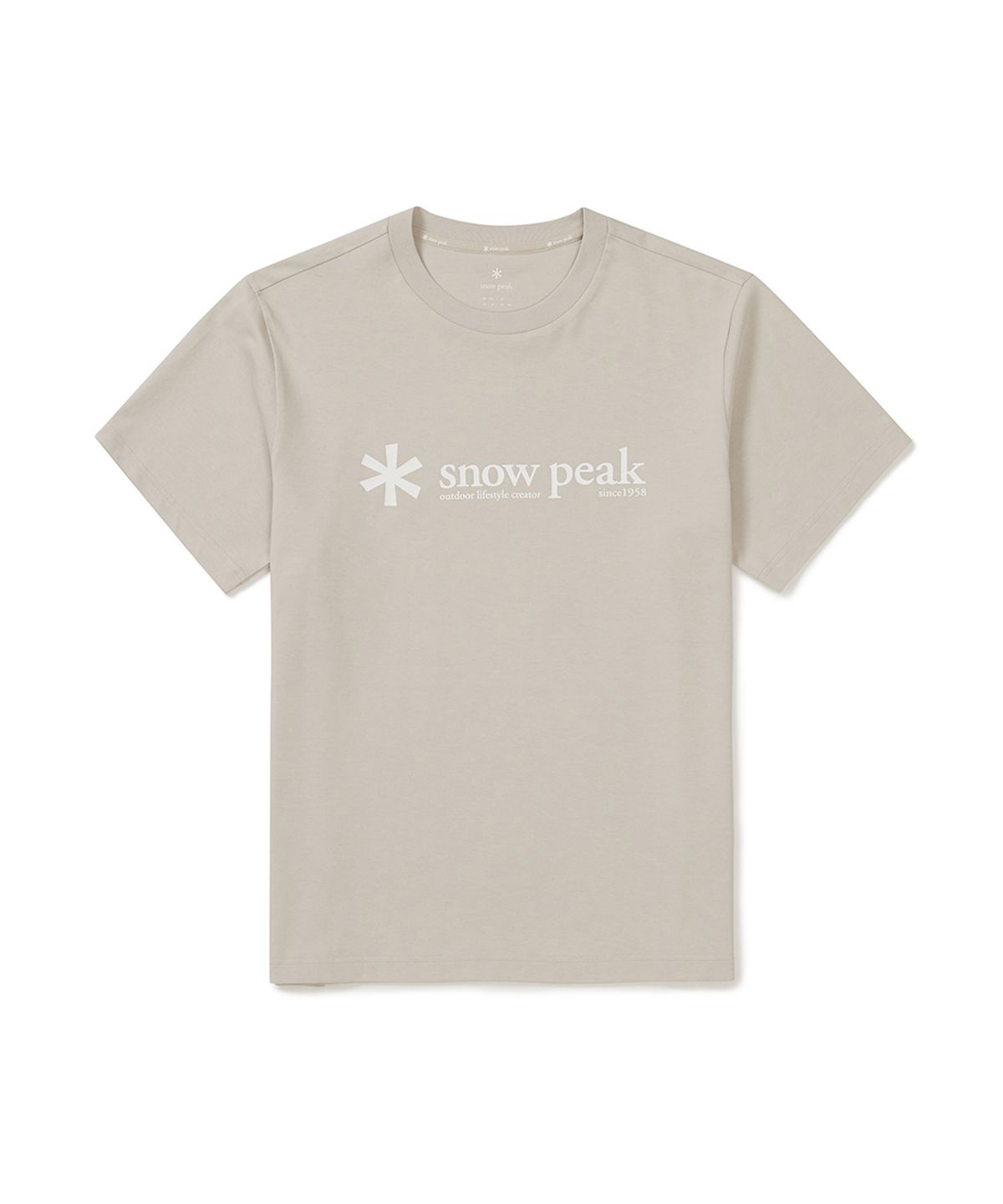 스노우피크 어패럴(SNOWPEAK APPAREL) 아스킨 빅로고 반팔 티셔츠 (S25MUFTS67) Sand Beige