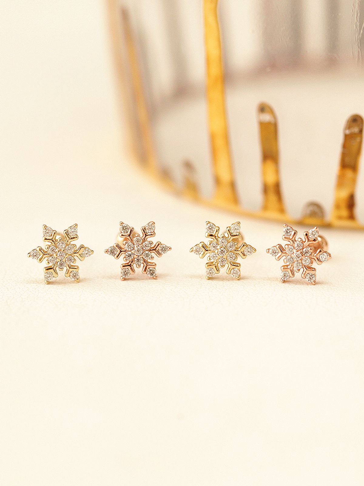 미니멀피어싱(MINIMALPIERCING) 14K 눈꽃 피어싱 귀걸이