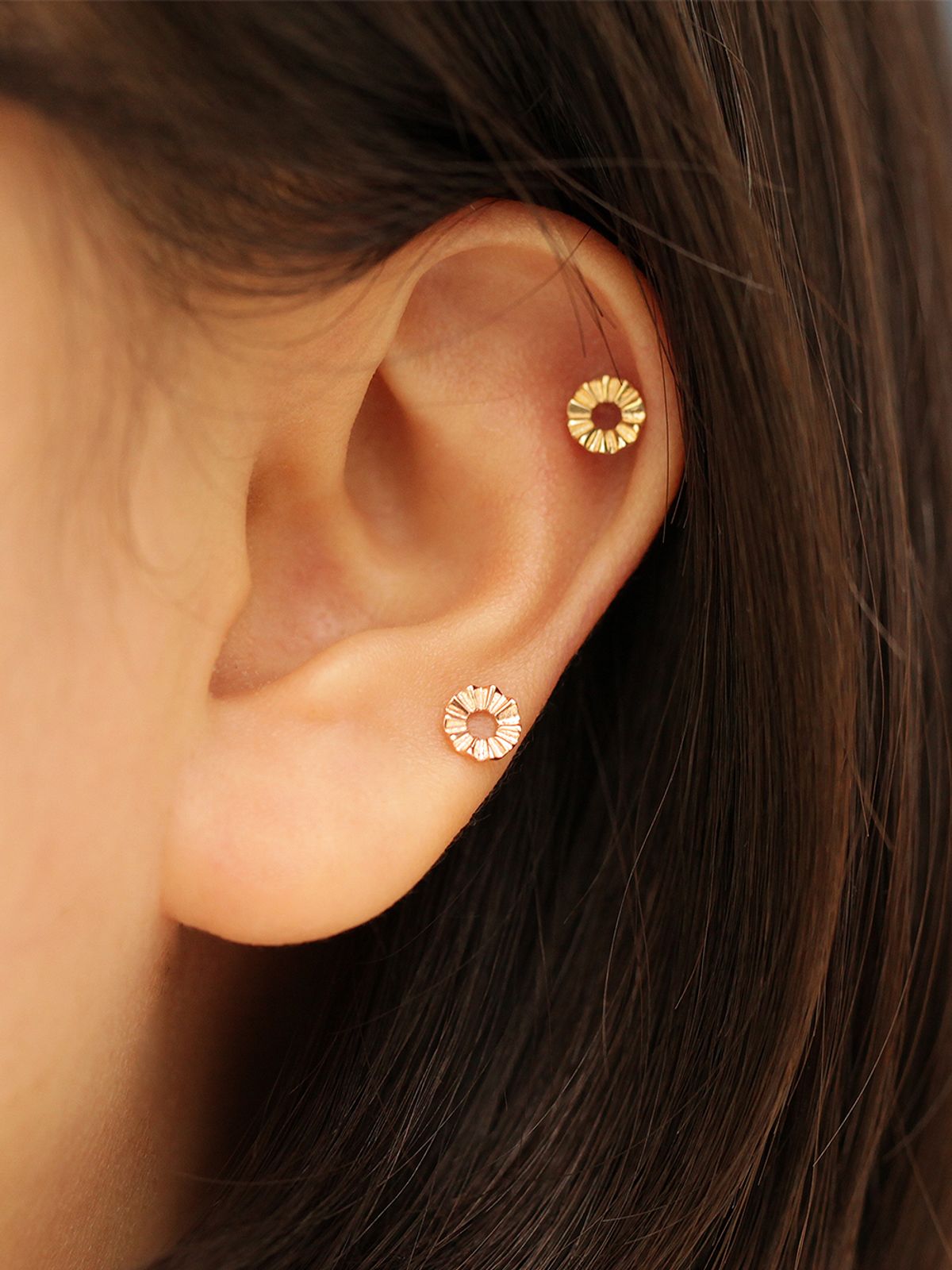 미니멀피어싱(MINIMALPIERCING) 14K 파인 컷팅 피어싱 귀걸이