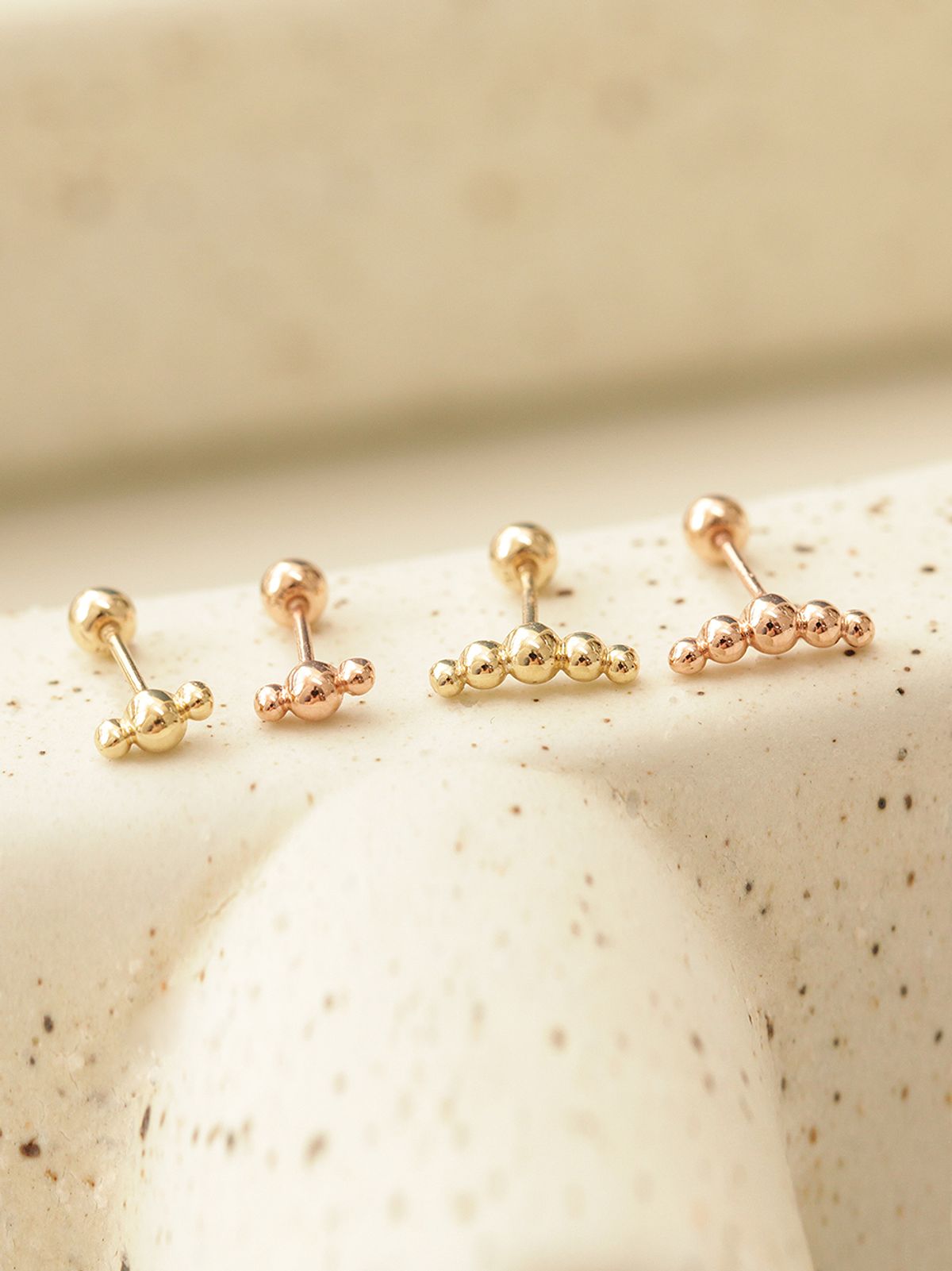 미니멀피어싱(MINIMALPIERCING) 14K 피넛 버블 피어싱 귀걸이