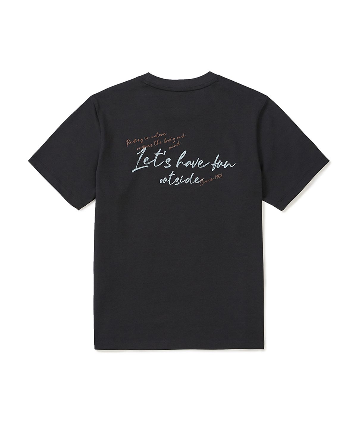 스노우피크 어패럴(SNOWPEAK APPAREL) 아스킨 여성 레터링 반팔 티셔츠 (S25MWFTS85) Dark Navy