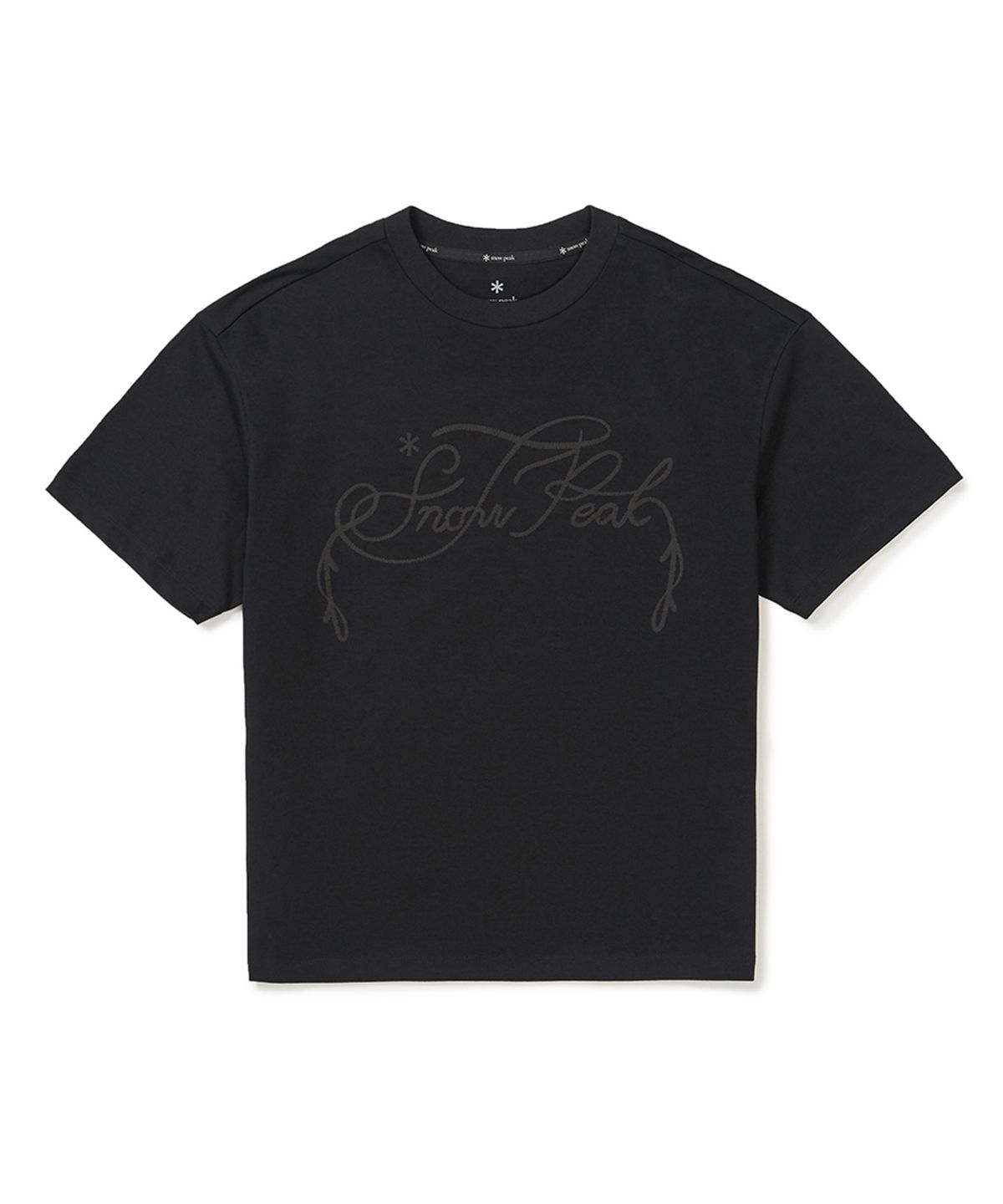 스노우피크 어패럴(SNOWPEAK APPAREL) 아스킨 여성 발포 레터링 반팔 티셔츠 (S25MWFTS87) Dark Charcoal