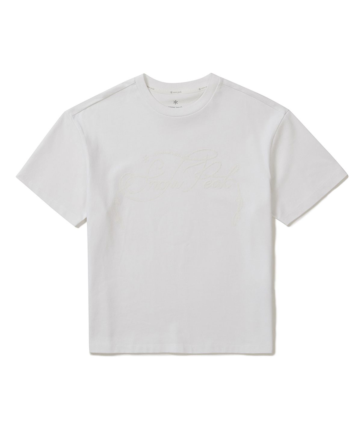 스노우피크 어패럴(SNOWPEAK APPAREL) 아스킨 여성 발포 레터링 반팔 티셔츠 (S25MWFTS87) Off White