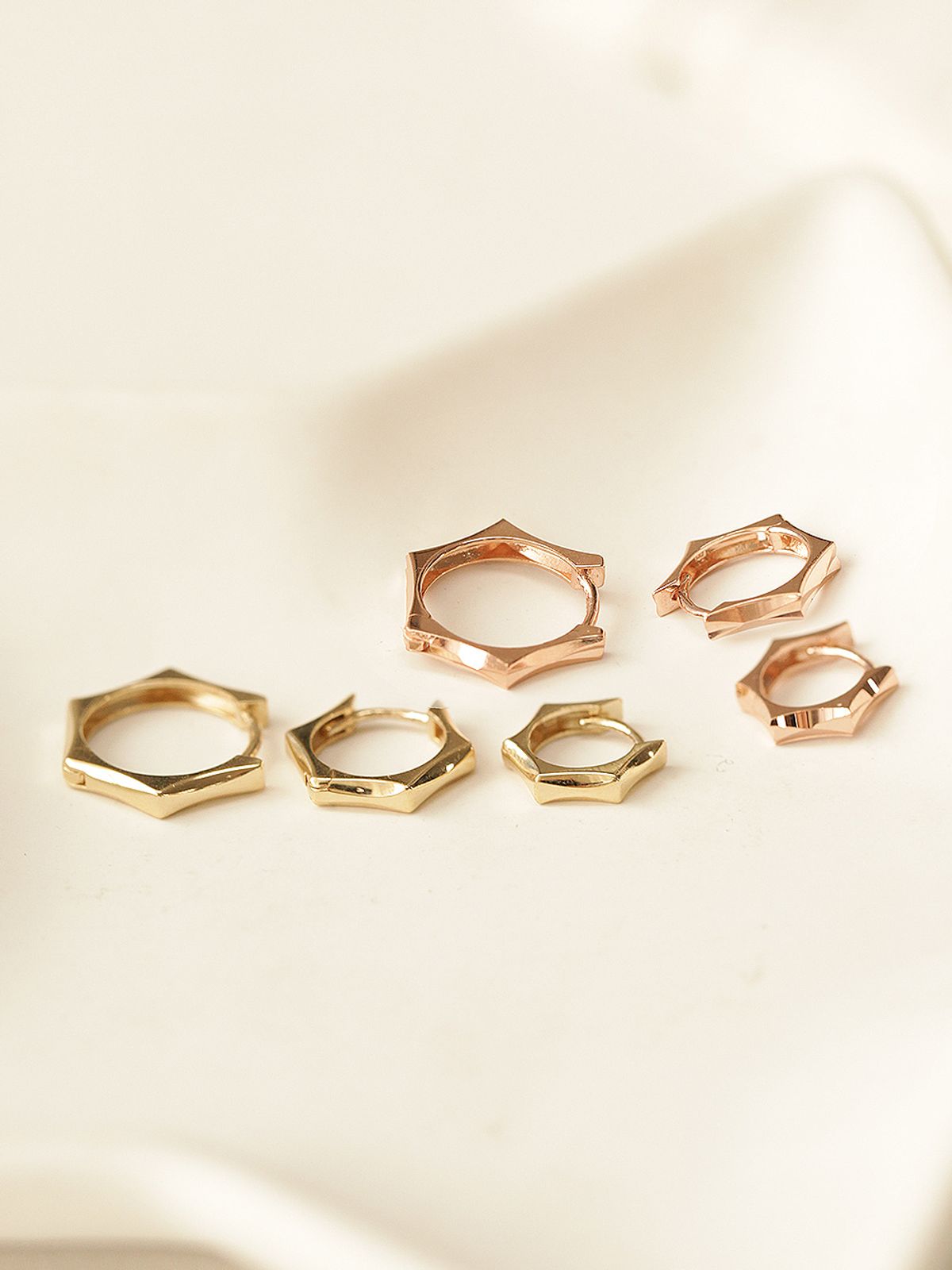 미니멀피어싱(MINIMALPIERCING) 14K 오각 원터치 링 피어싱 귀걸이