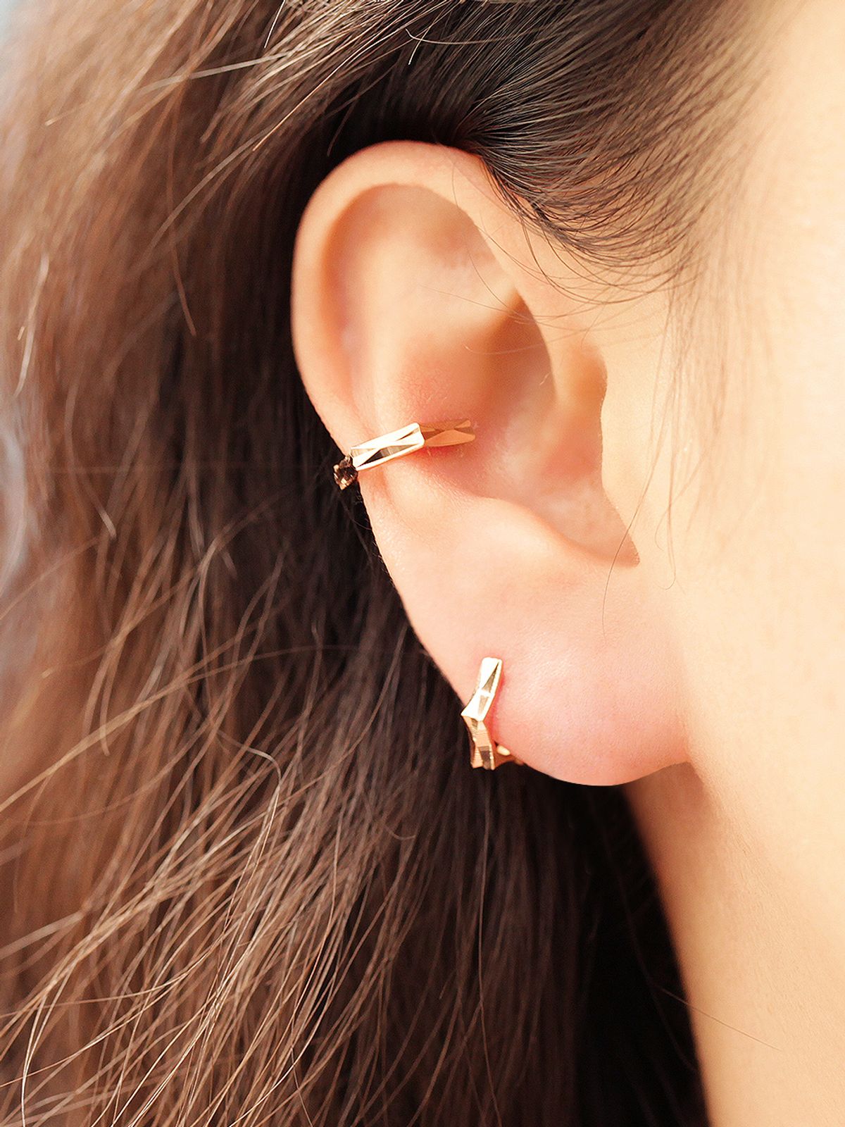미니멀피어싱(MINIMALPIERCING) 14K 오각 원터치 링 피어싱 귀걸이