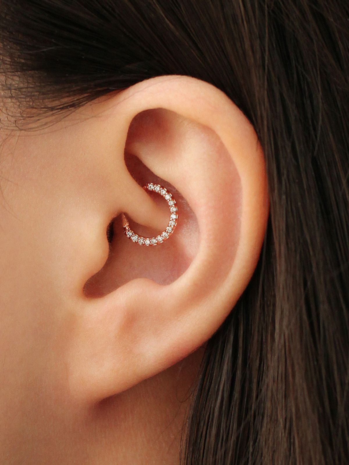 미니멀피어싱(MINIMALPIERCING) 14K 데이스 큐빅 원터치 링 피어싱