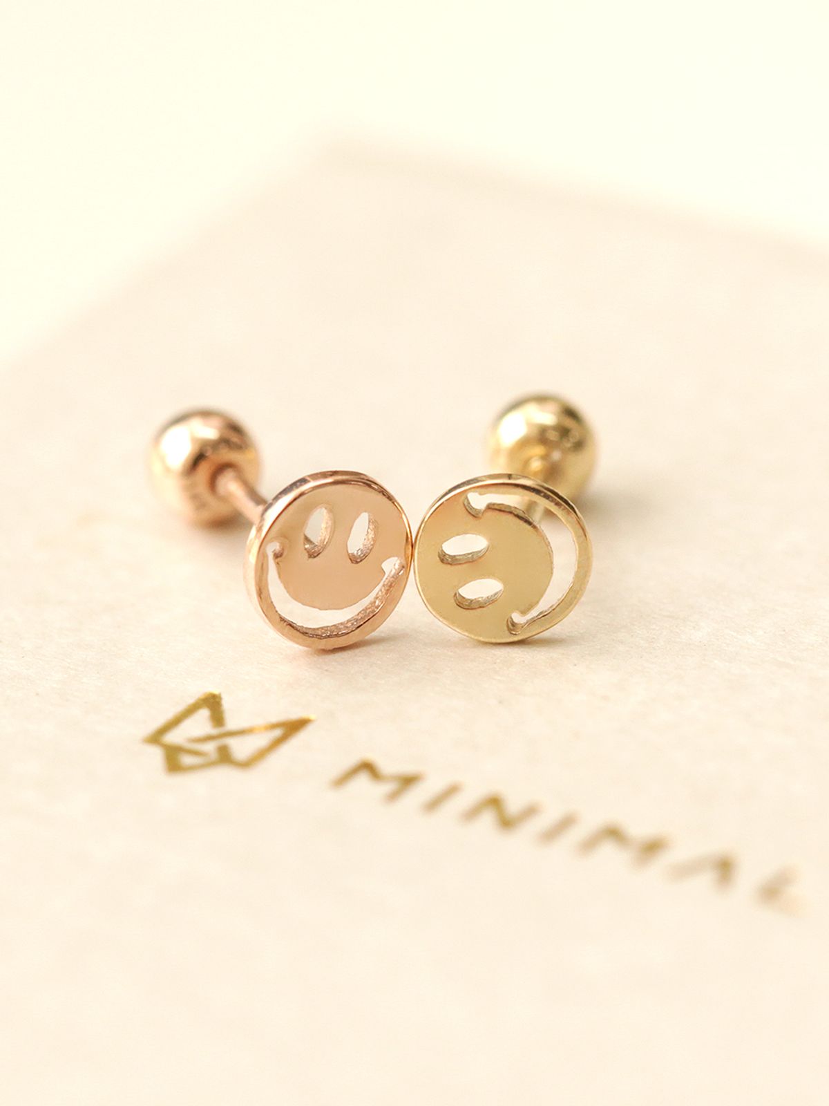 미니멀피어싱(MINIMALPIERCING) 14K 미니미 스마일 피어싱 귀걸이